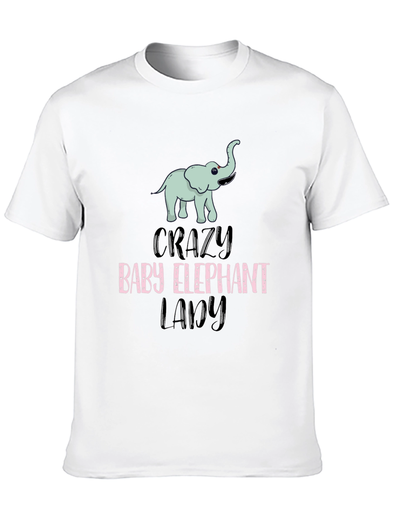 Crazy Baby Elephant Lady T-Shirt Cute Animal Tee