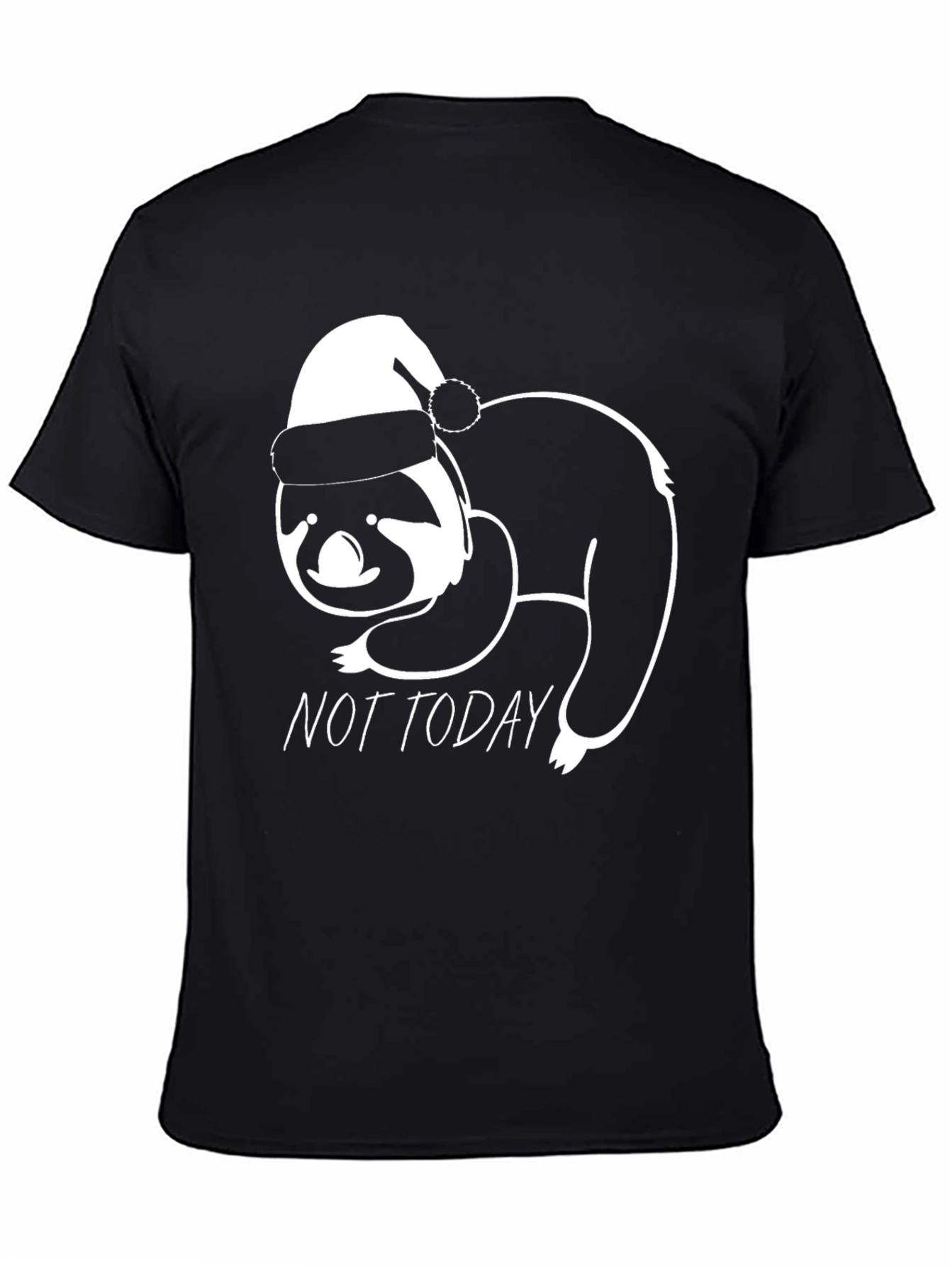 Not Today Sloth Santa Hat Graphic Tee