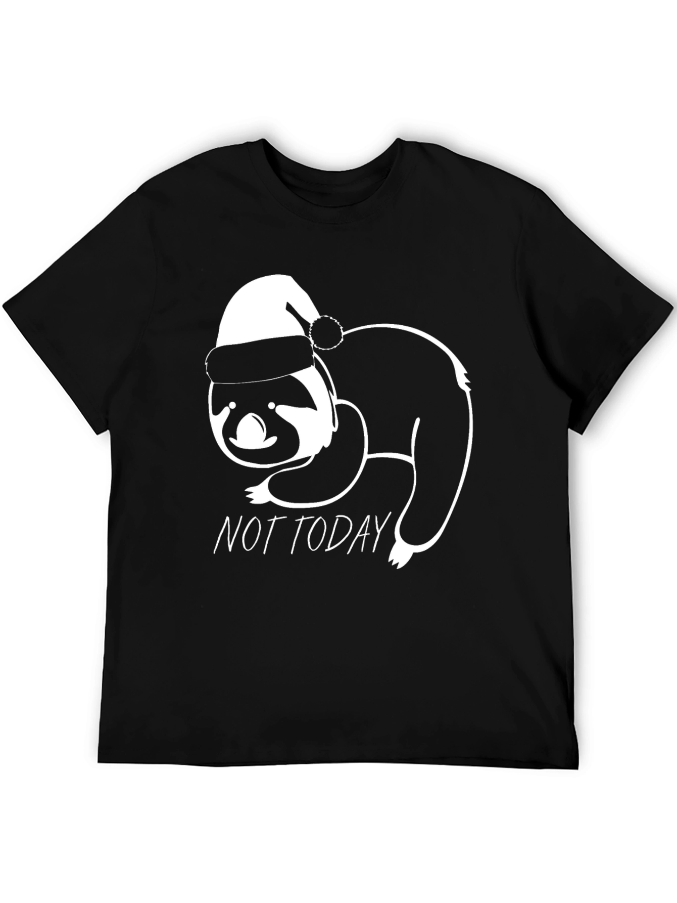 Not Today Sloth Santa Hat Graphic Tee