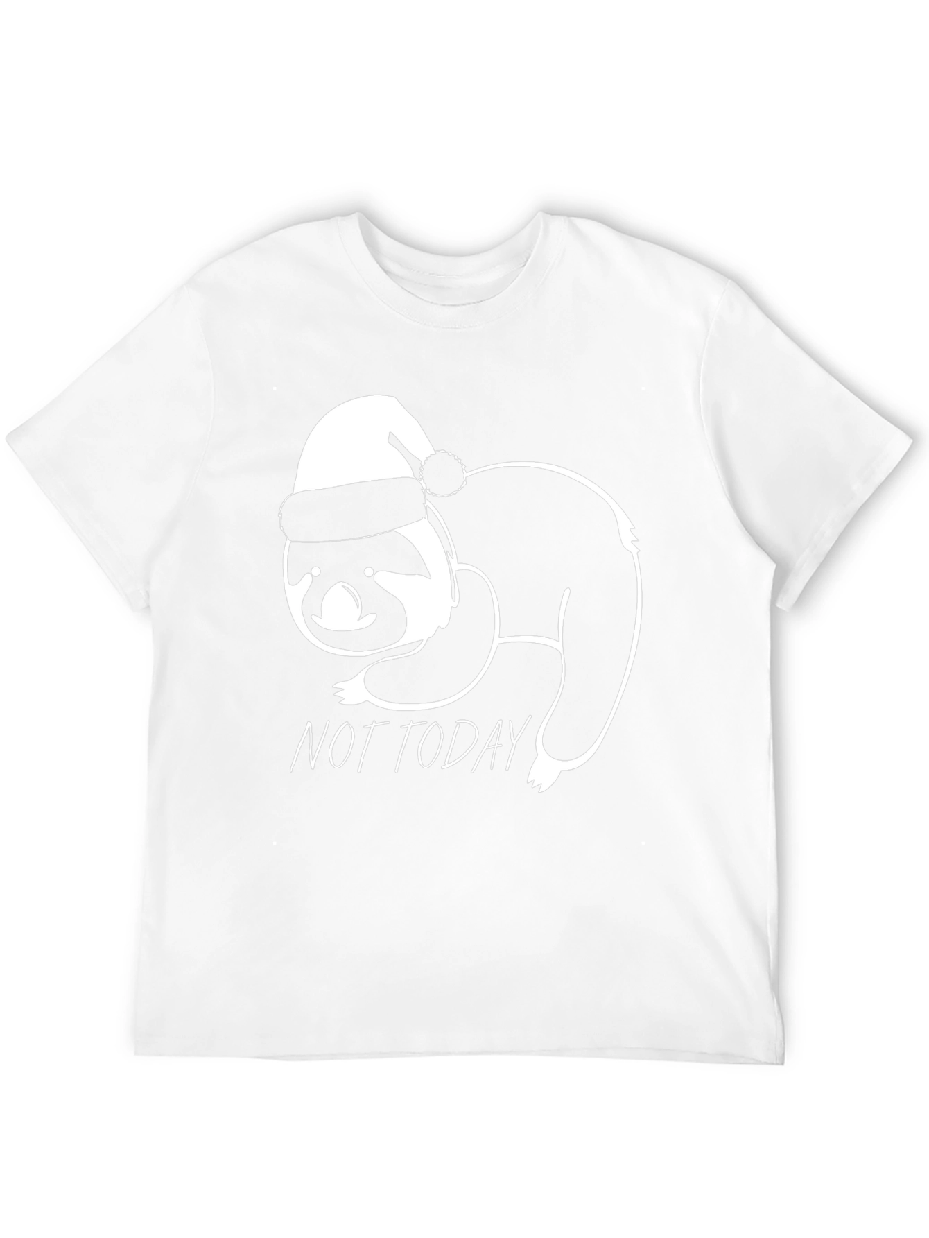 Not Today Sloth Santa Hat Graphic Tee
