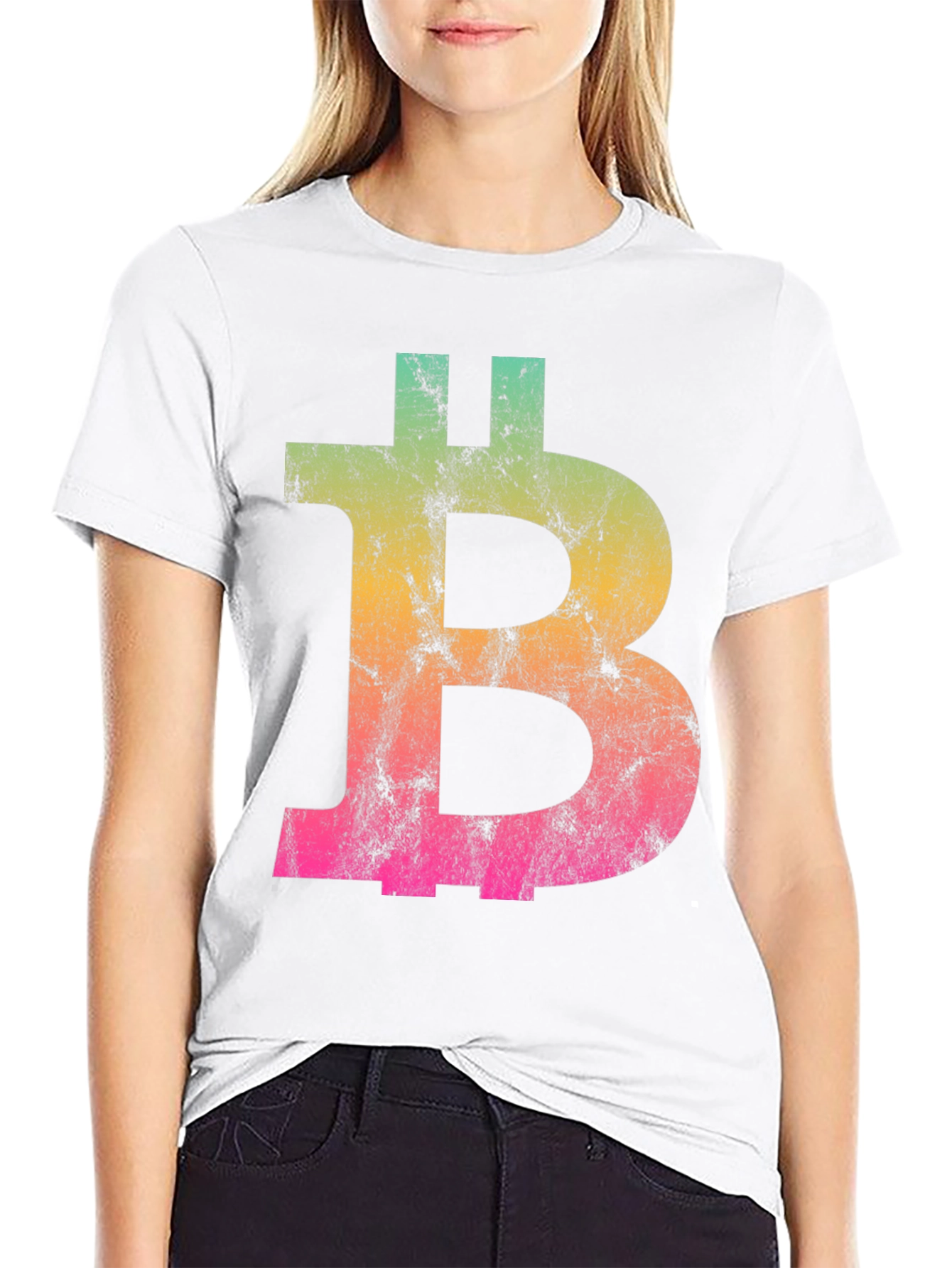 Bitcoin Gradient Graphic Tee - Black Crypto Shirt