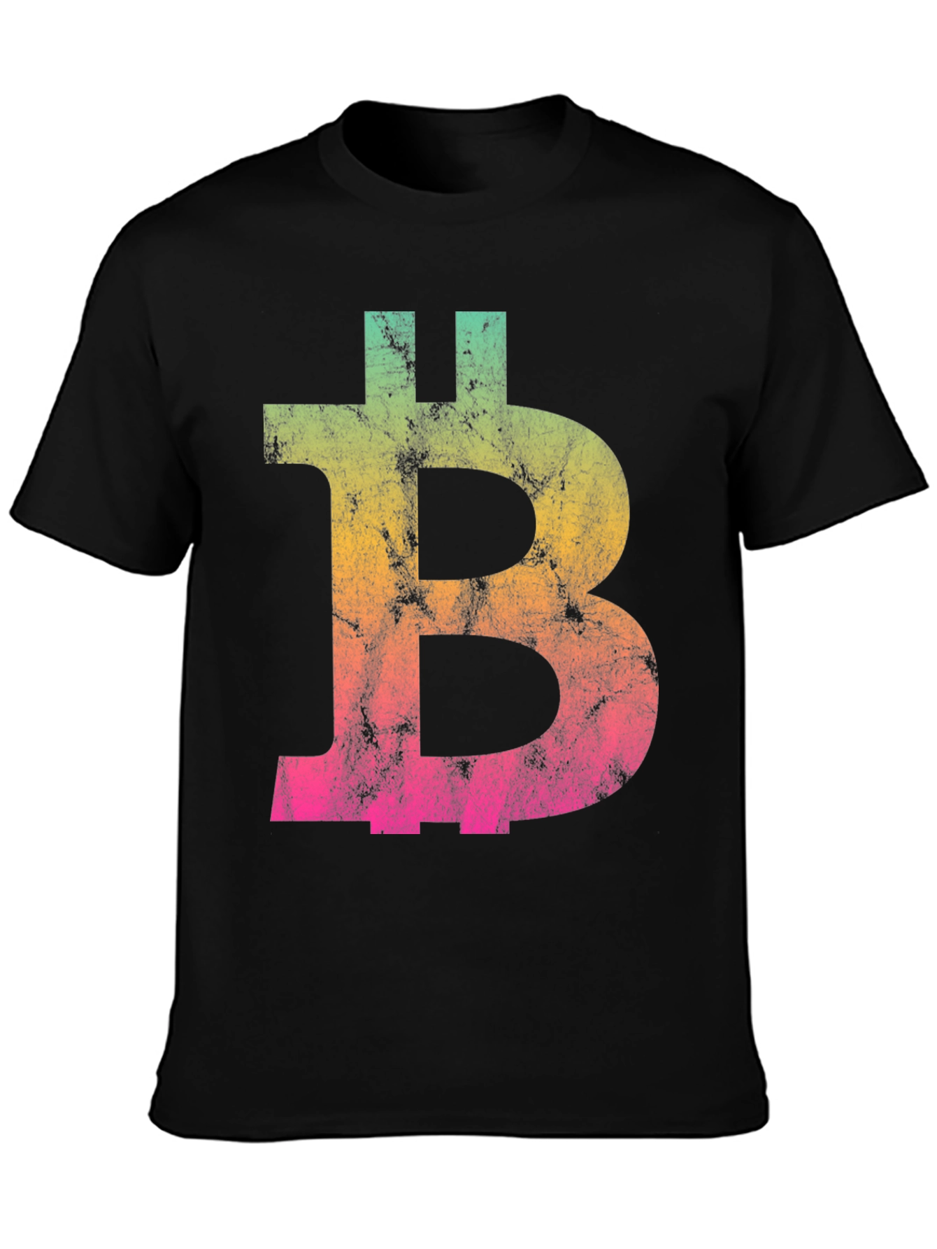 Bitcoin Gradient Graphic Tee - Black Crypto Shirt