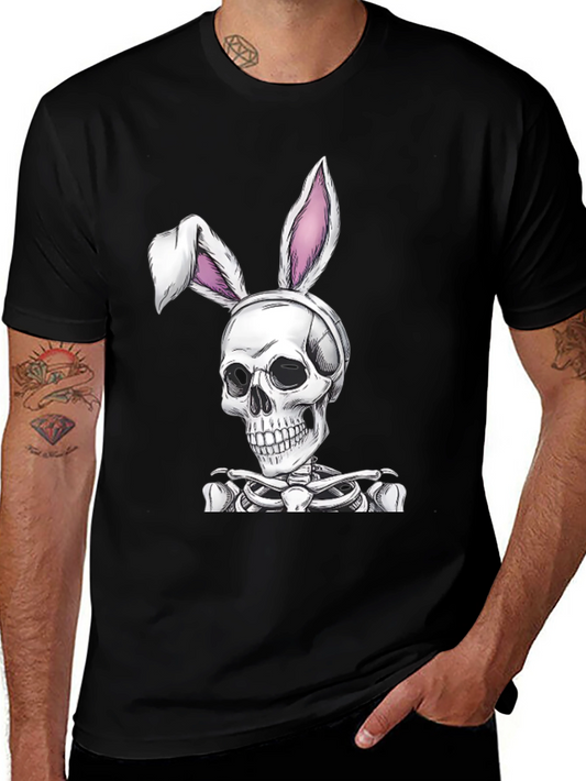 Skull Bunny Graphic Tee - Spooky Easter T-Shirt