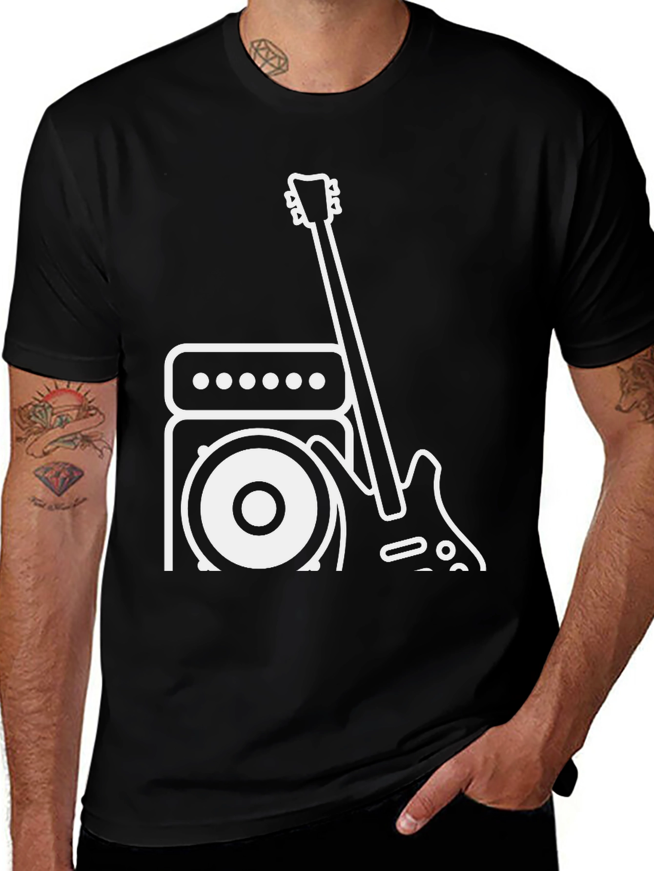 Rock Band Graphic Tee - Black Cotton T-Shirt