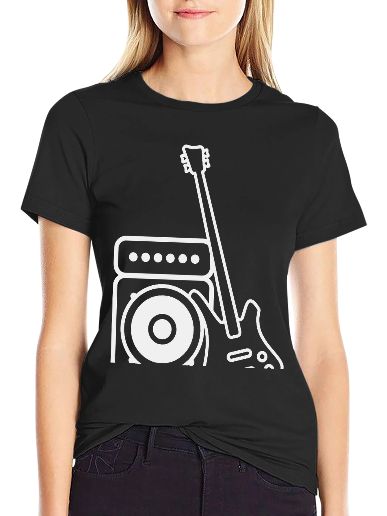 Rock Band Graphic Tee - Black Cotton T-Shirt