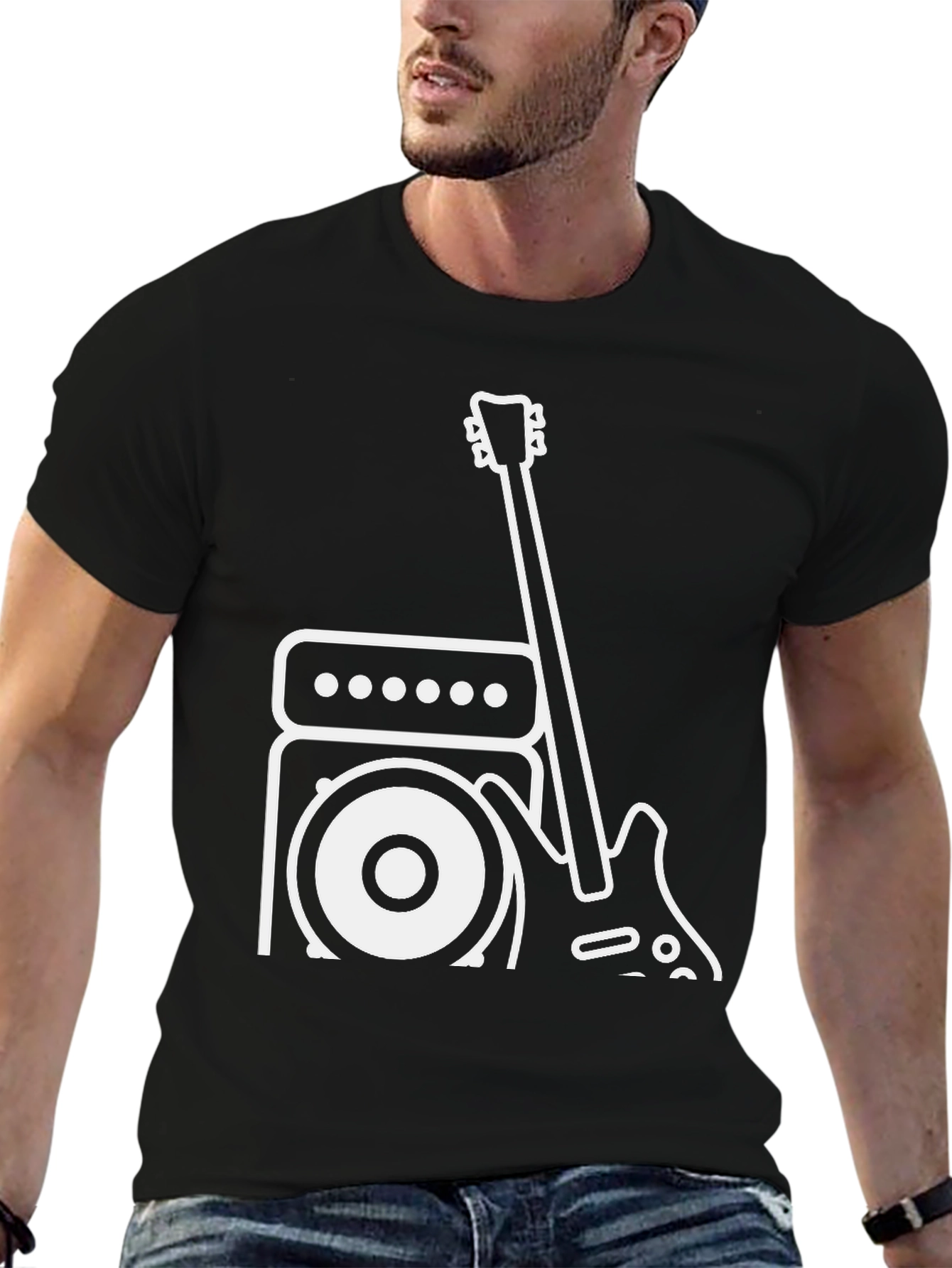 Rock Band Graphic Tee - Black Cotton T-Shirt