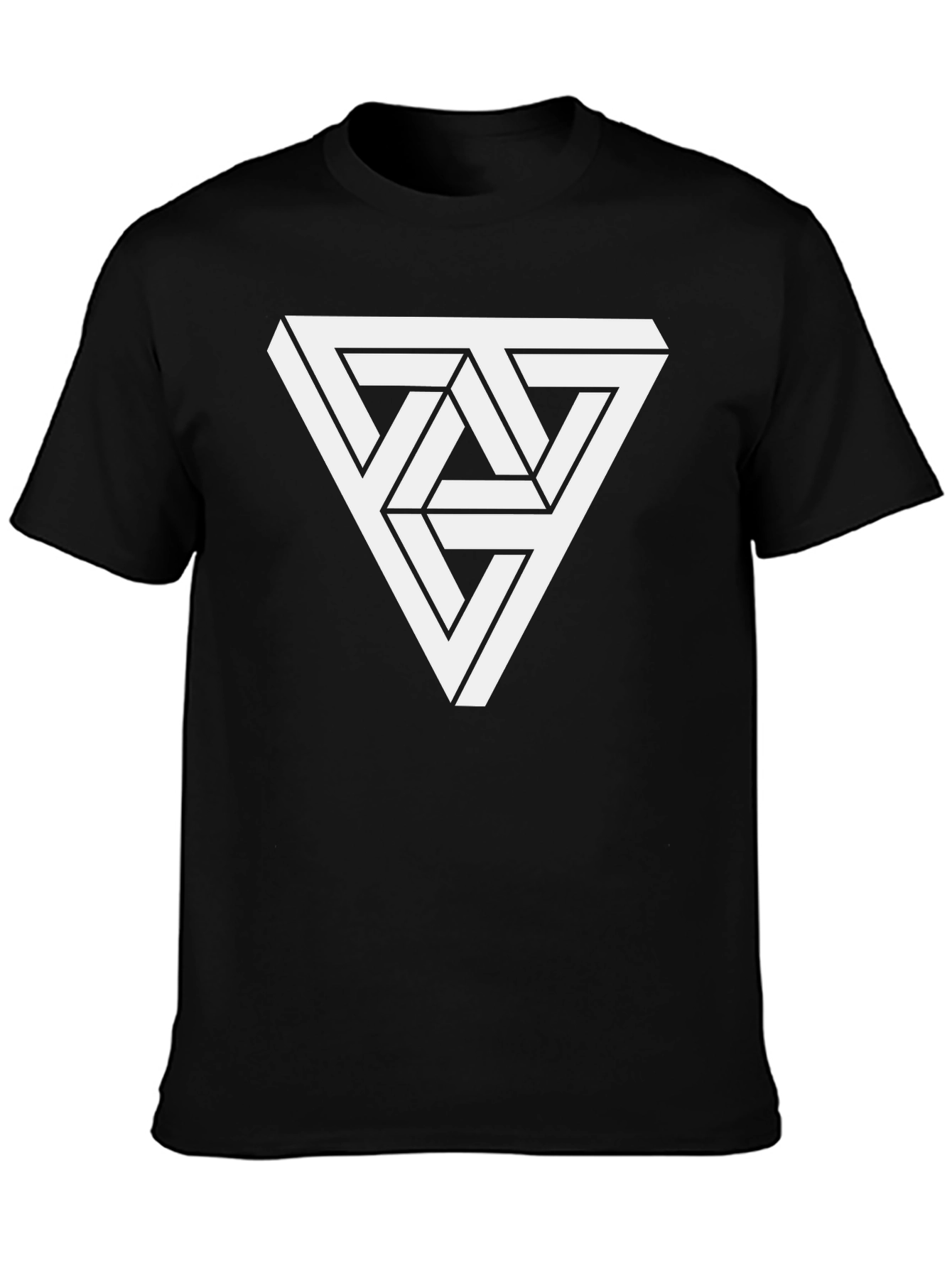 Optical Illusion Triangle Graphic Tee - Black