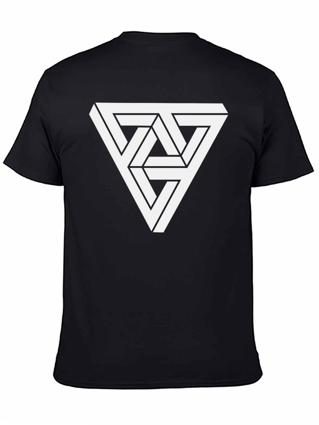 Optical Illusion Triangle Graphic Tee - Black