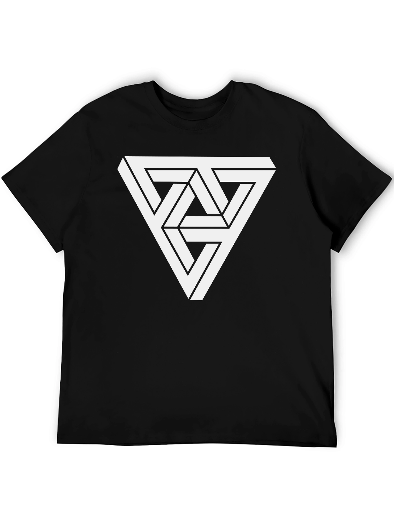 Optical Illusion Triangle Graphic Tee - Black