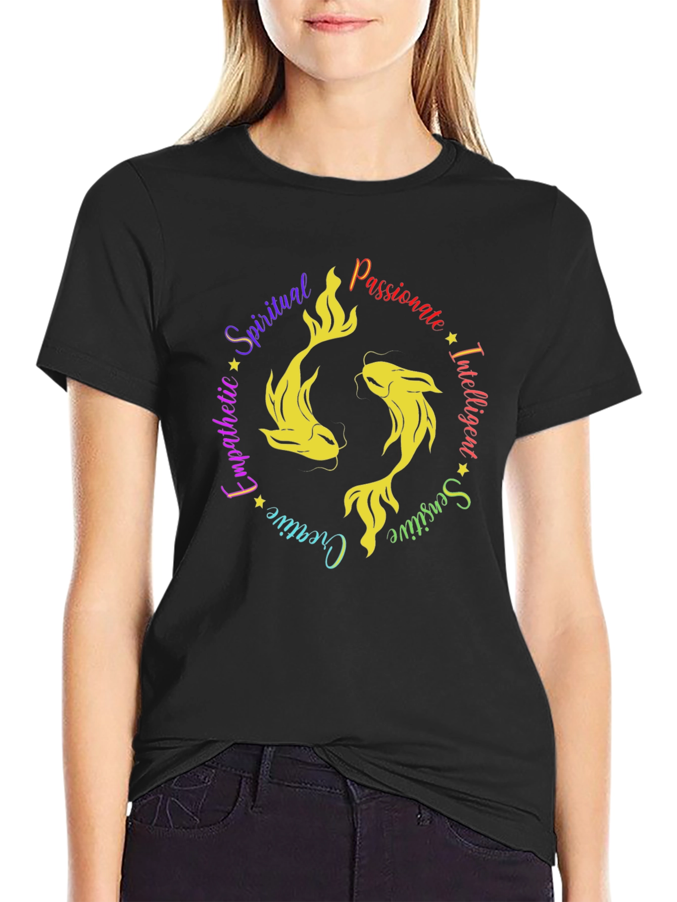 Pisces Zodiac Sign T-Shirt - Spiritual Passionate Intelligent
