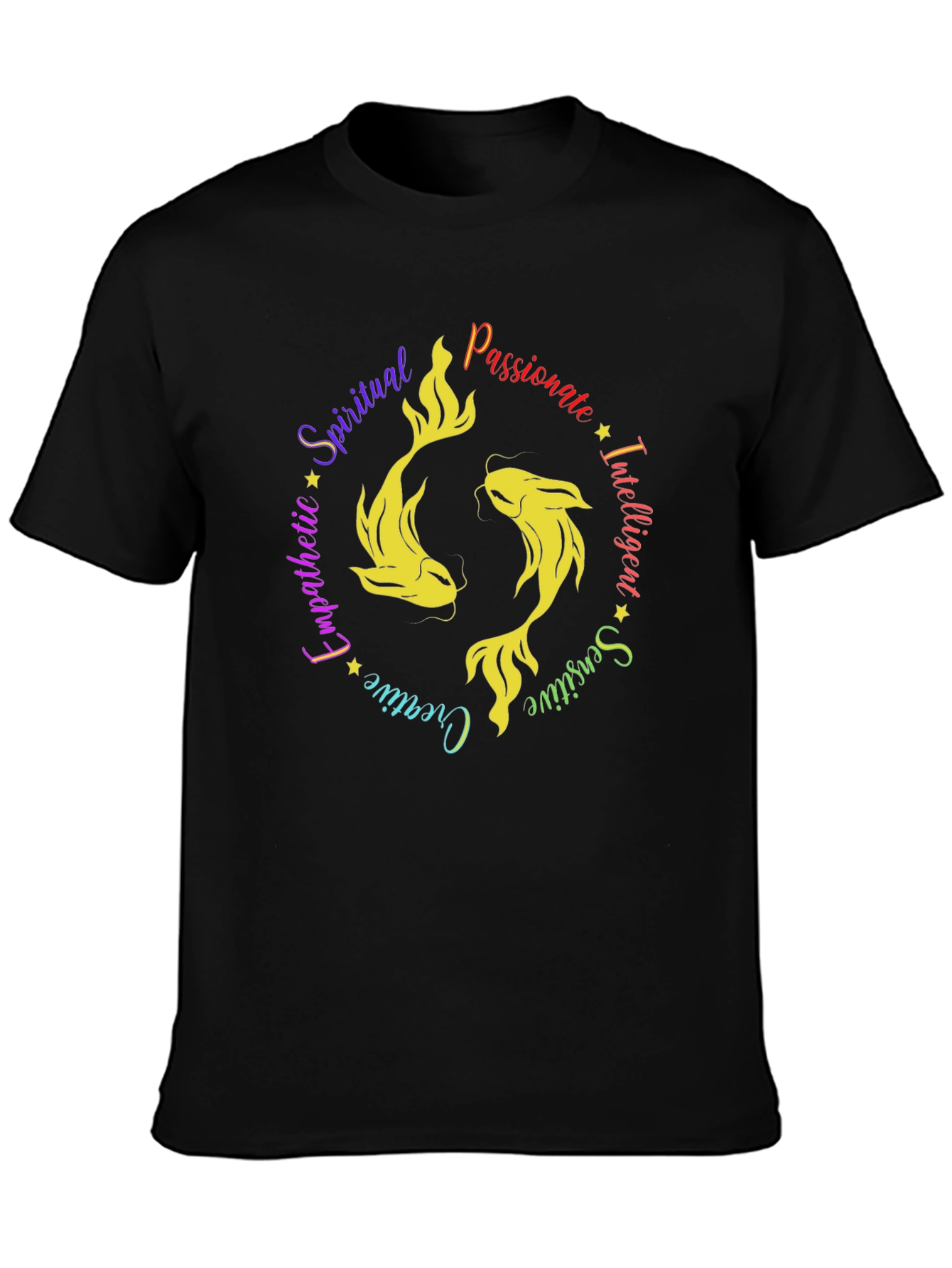 Pisces Zodiac Sign T-Shirt - Spiritual Passionate Intelligent