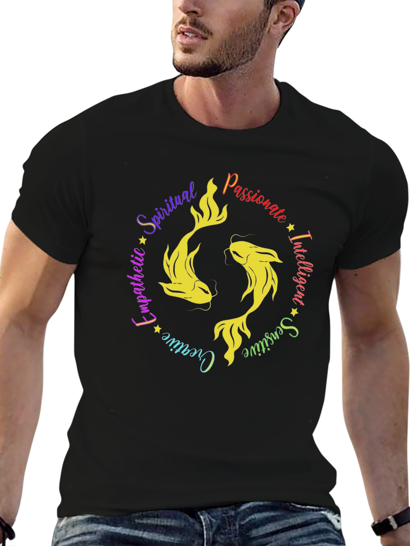 Pisces Zodiac Sign T-Shirt - Spiritual Passionate Intelligent