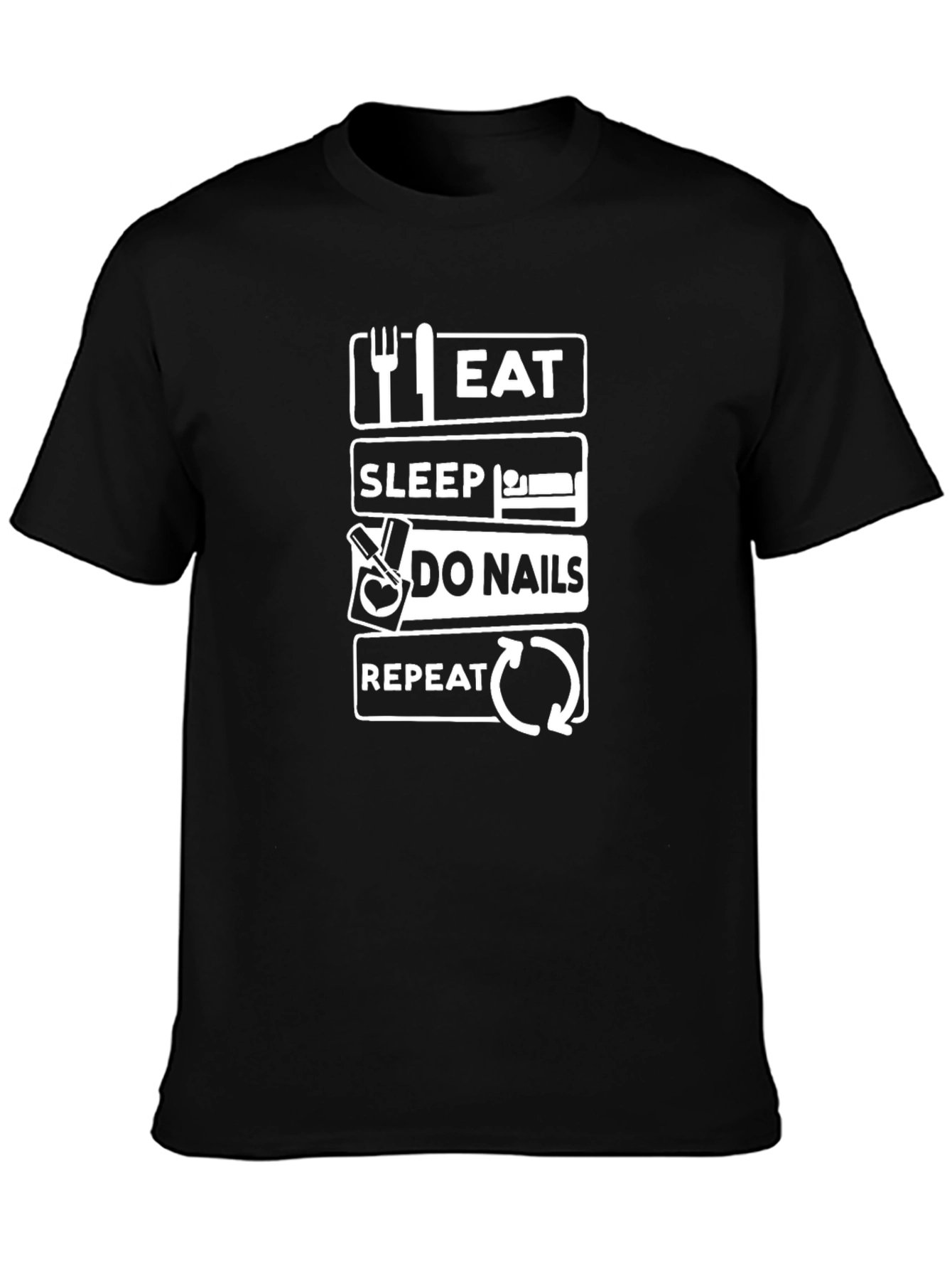 Eat Sleep Do Nails Repeat Graphic T-Shirt