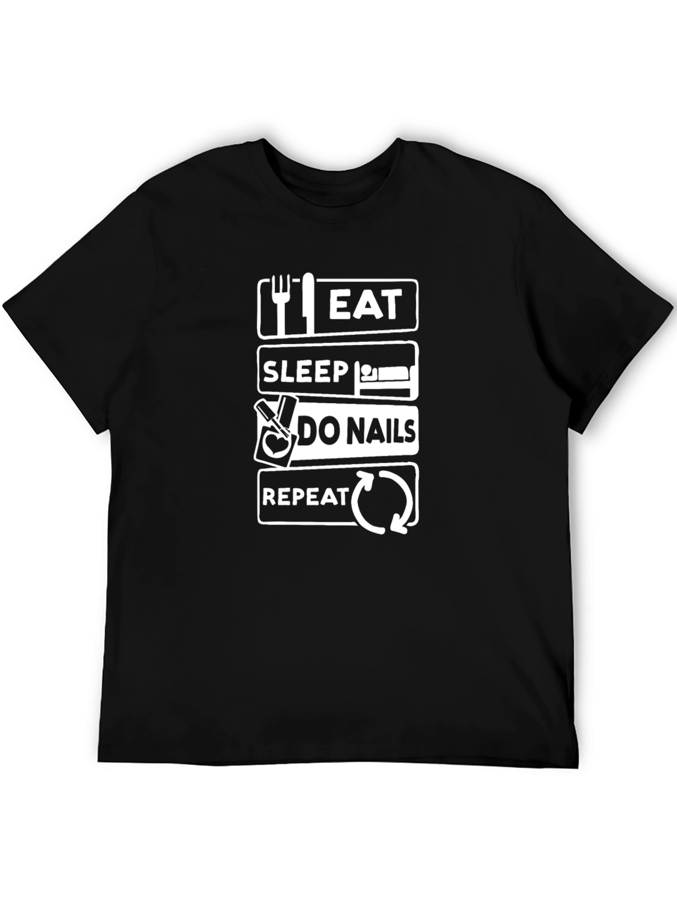 Eat Sleep Do Nails Repeat Graphic T-Shirt