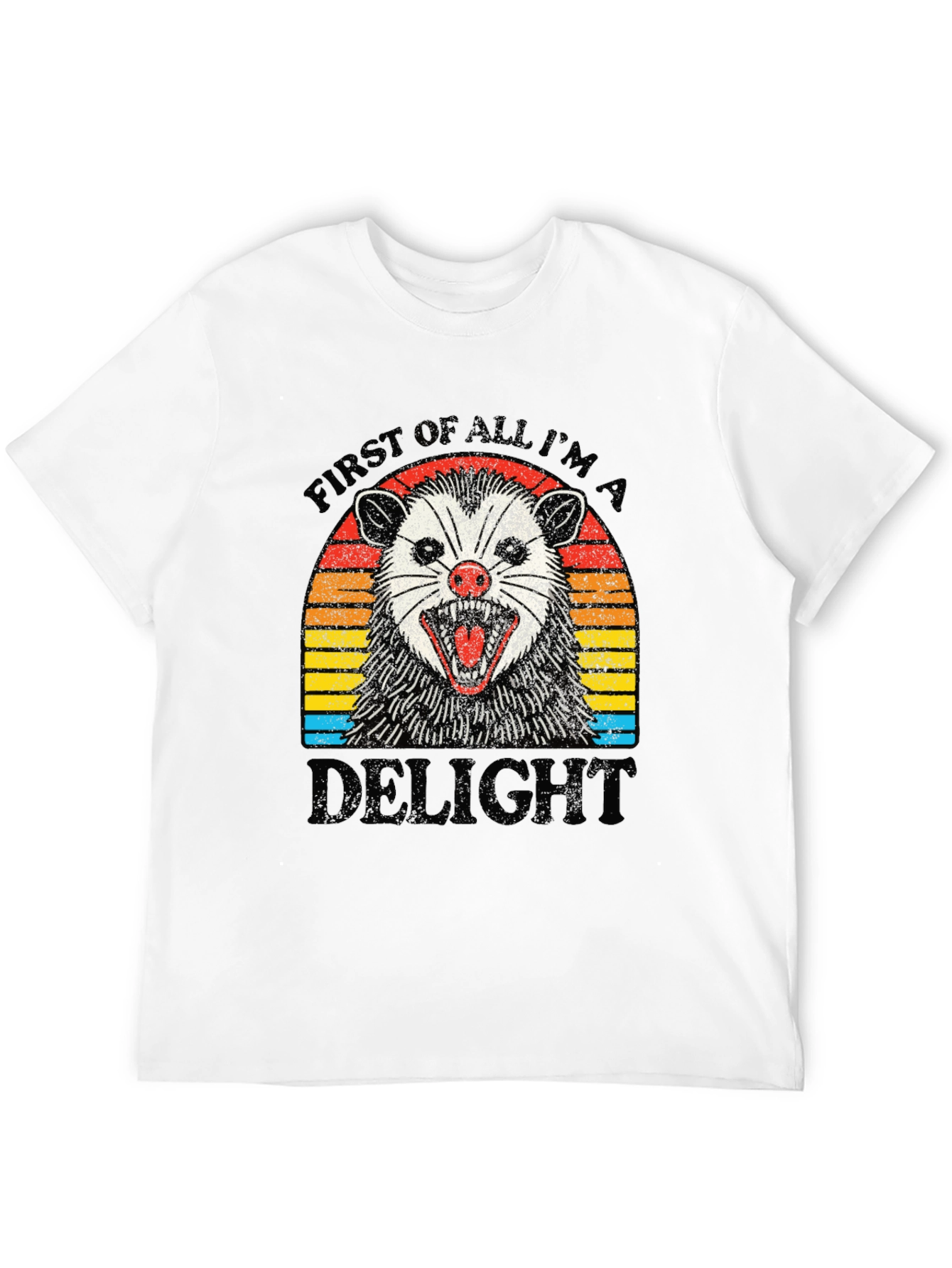 First of All Im A Delight Opossum Black T-Shirt