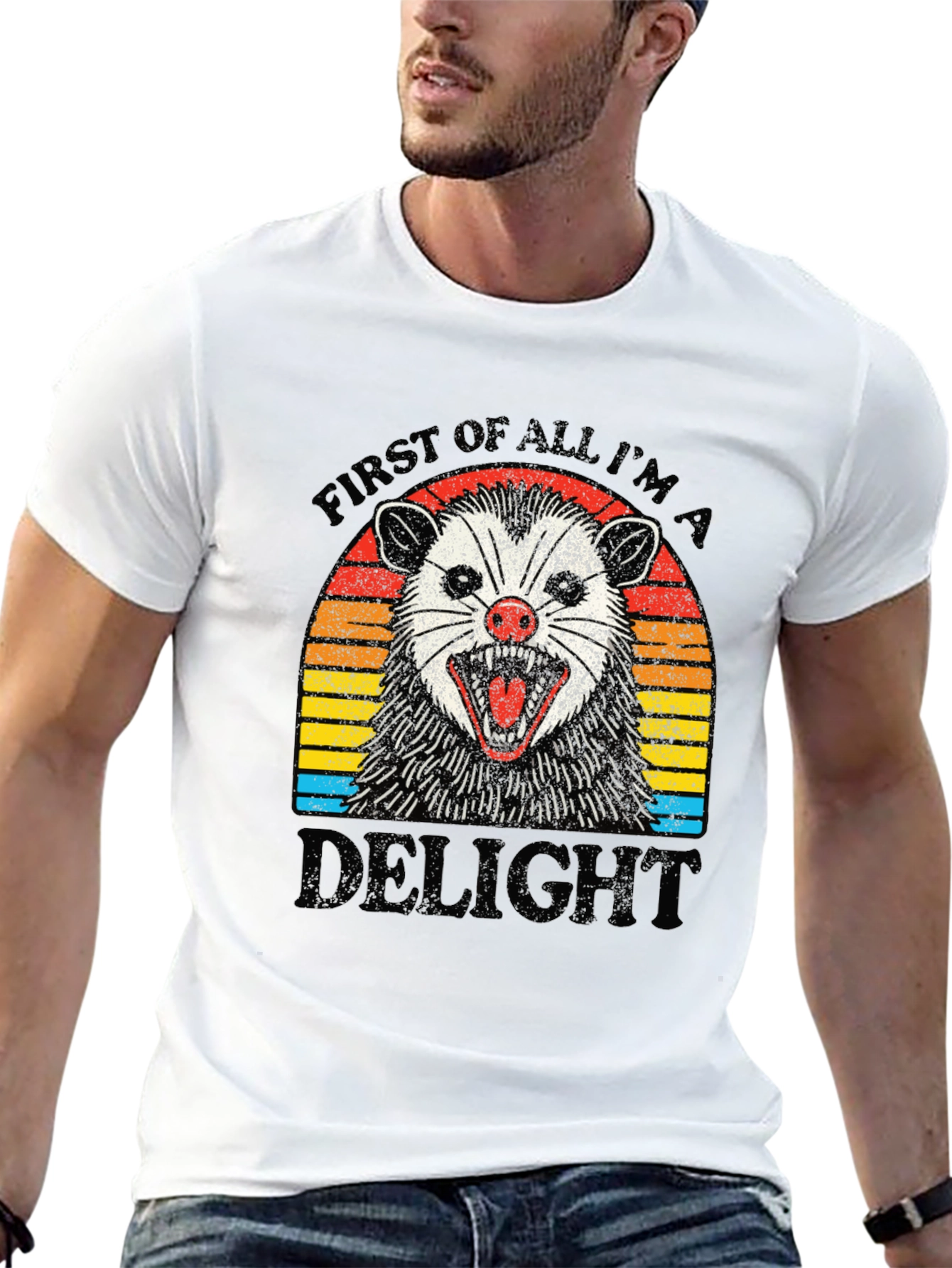 First of All Im A Delight Opossum Black T-Shirt