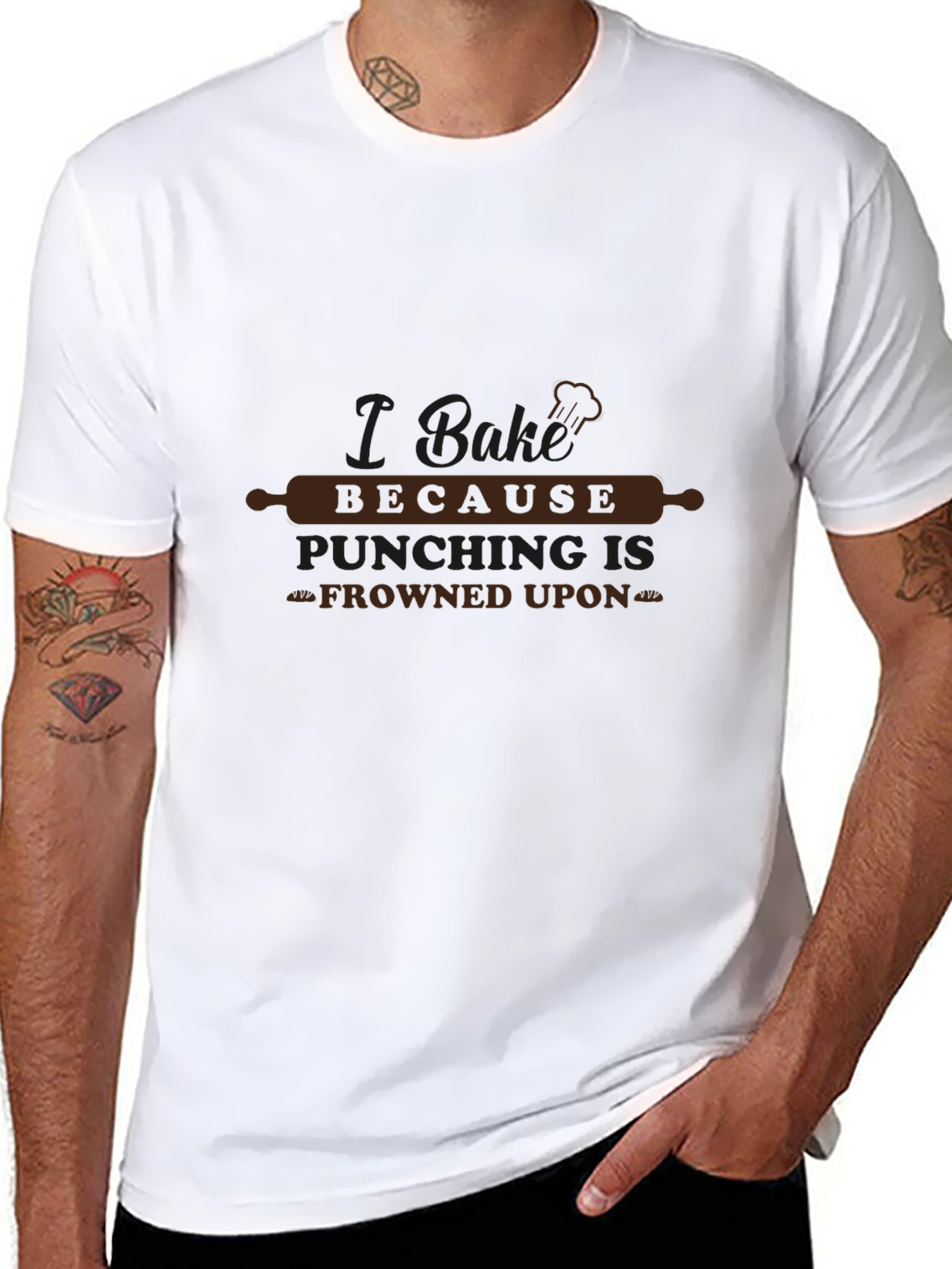 I Bake Because Punching Is Frowned Upon Black Tee