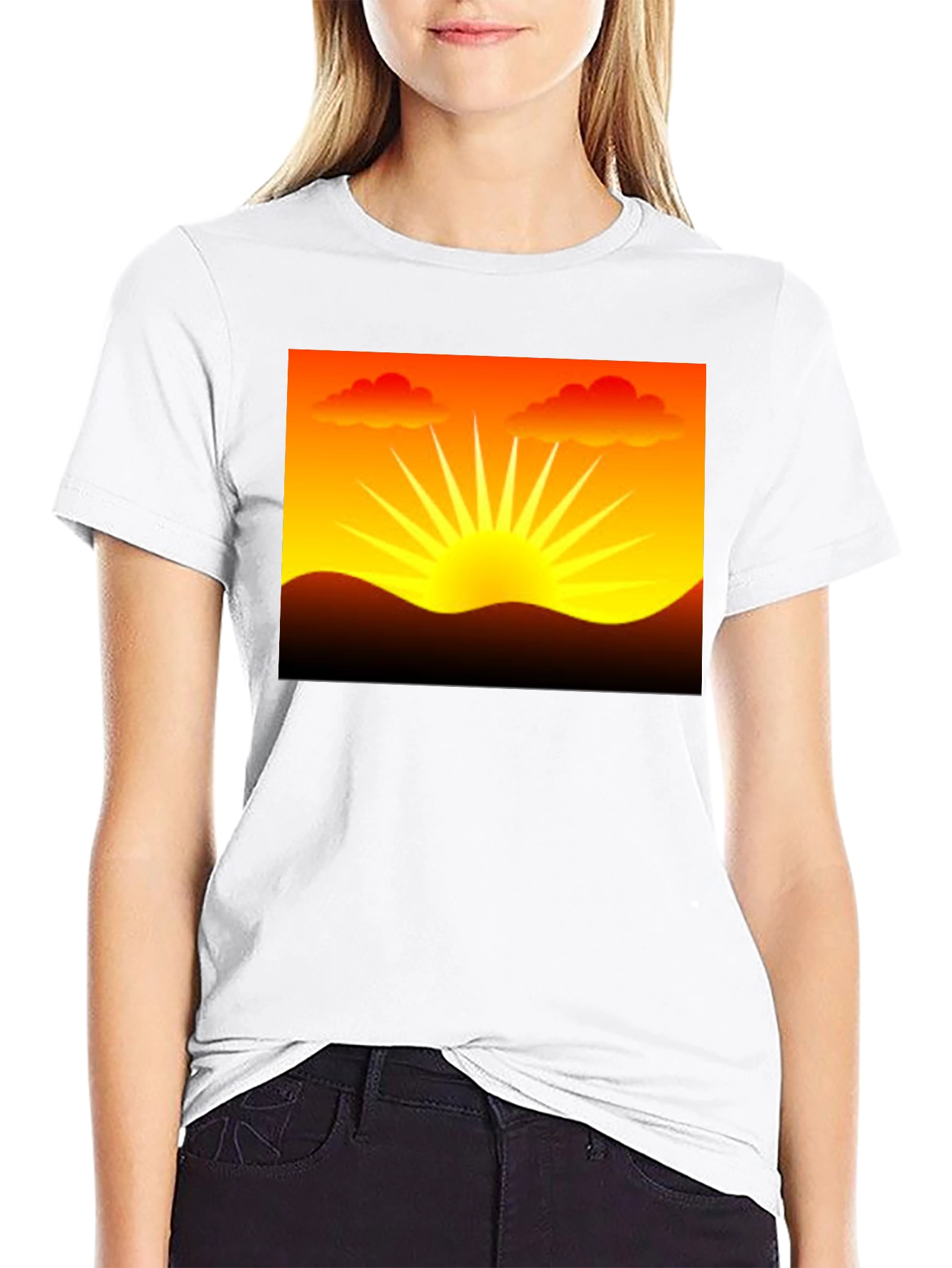 Sunset Graphic Black T-Shirt