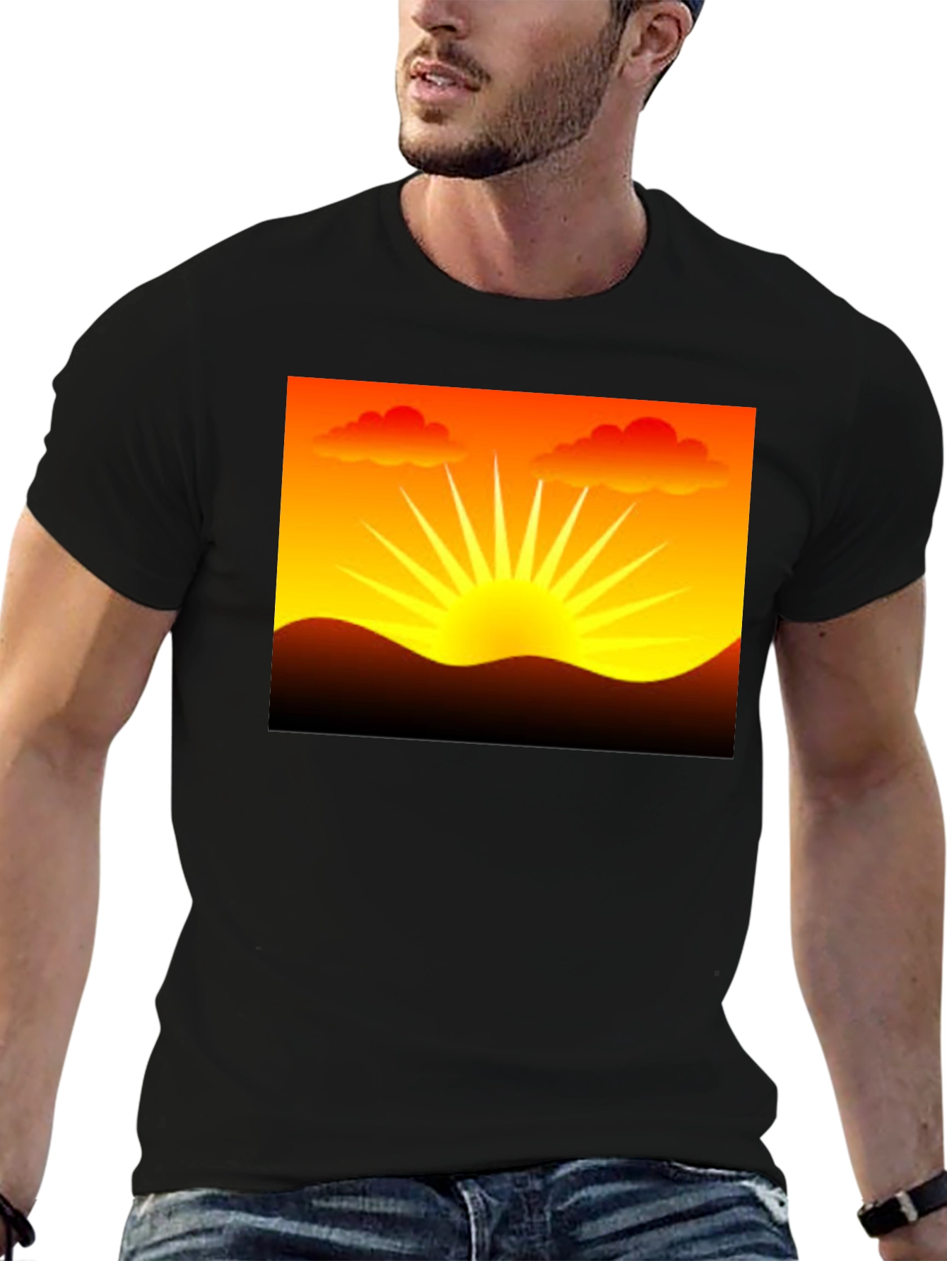 Sunset Graphic Black T-Shirt