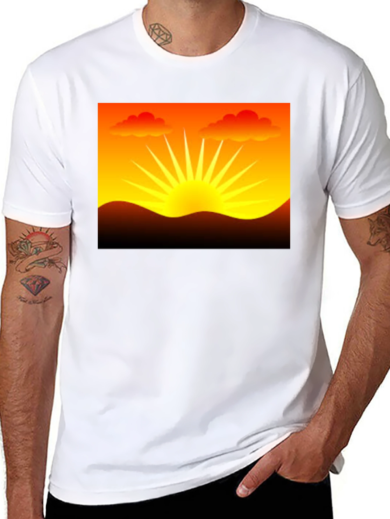 Sunset Graphic Black T-Shirt