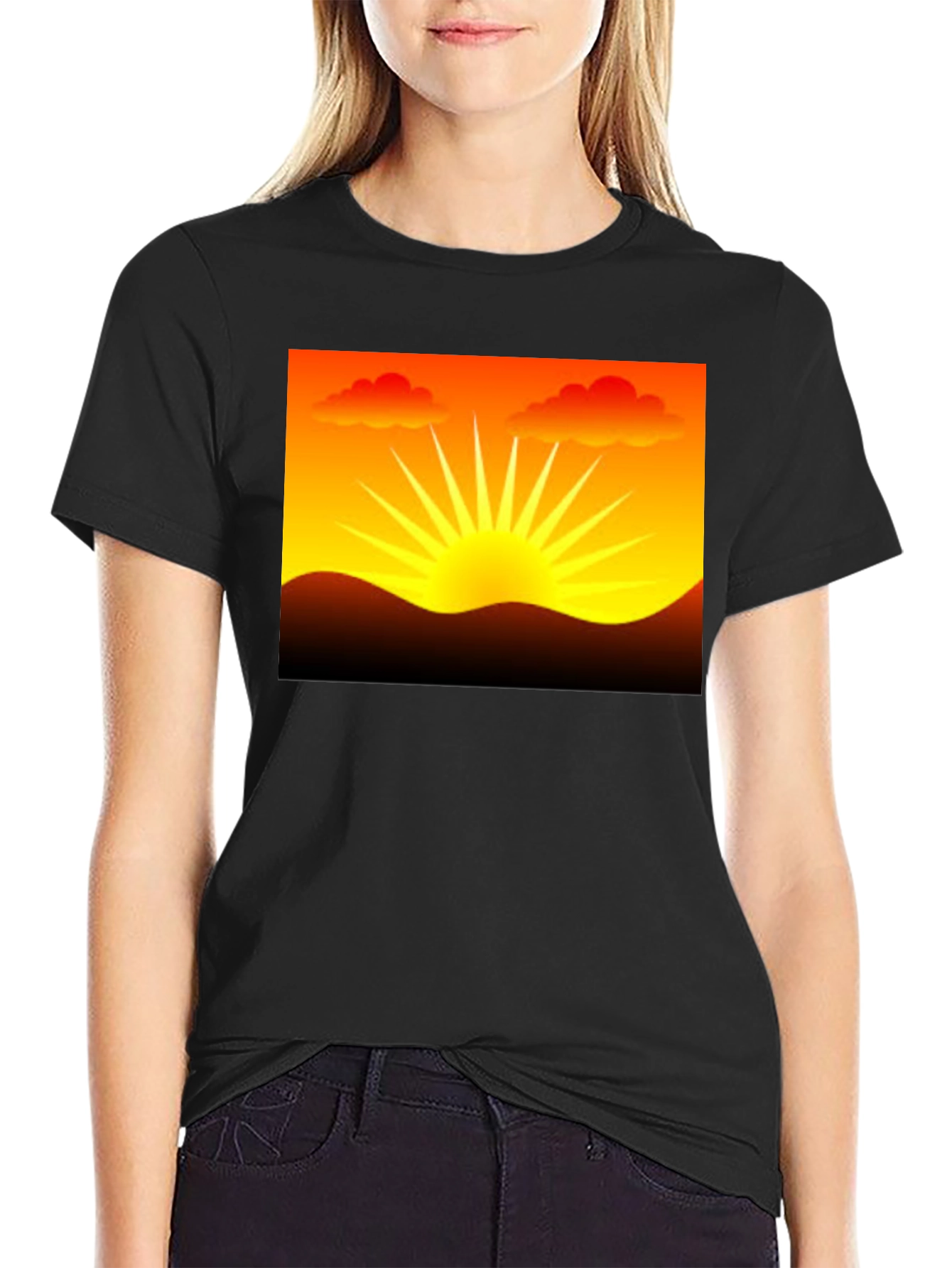 Sunset Graphic Black T-Shirt
