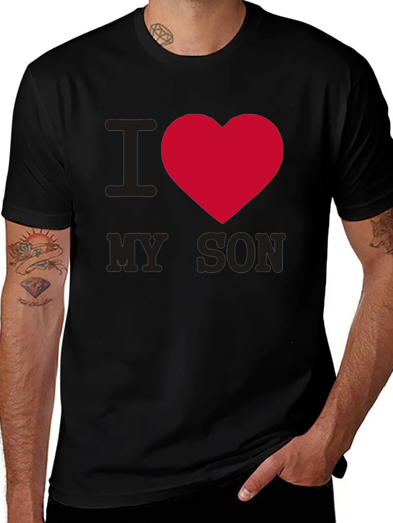 I Heart My Son T-Shirt - Black Graphic Tee