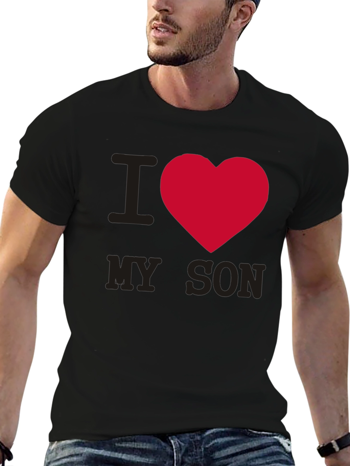 I Heart My Son T-Shirt - Black Graphic Tee