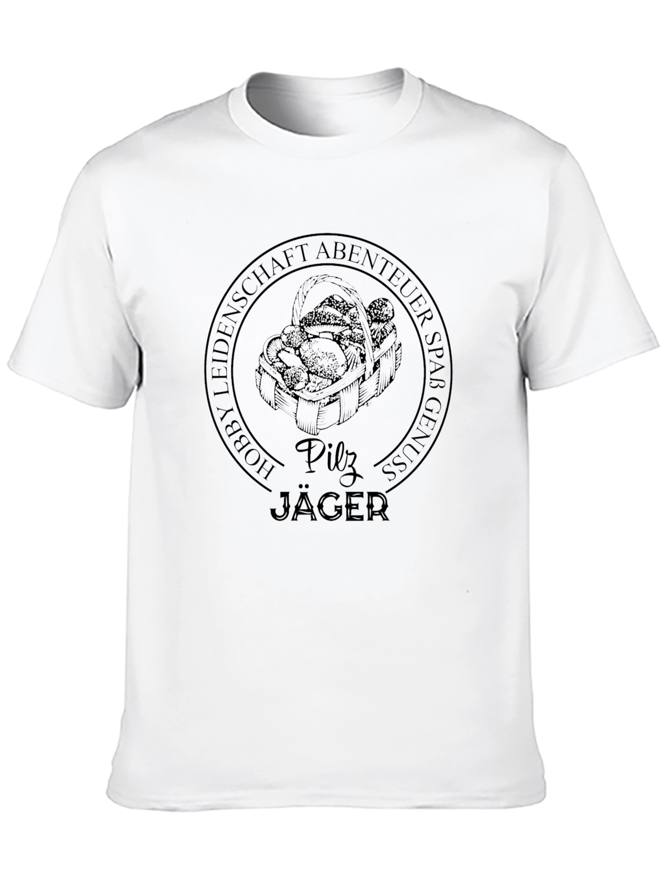 Pilz Jäger Mushroom Hunter Black T-Shirt