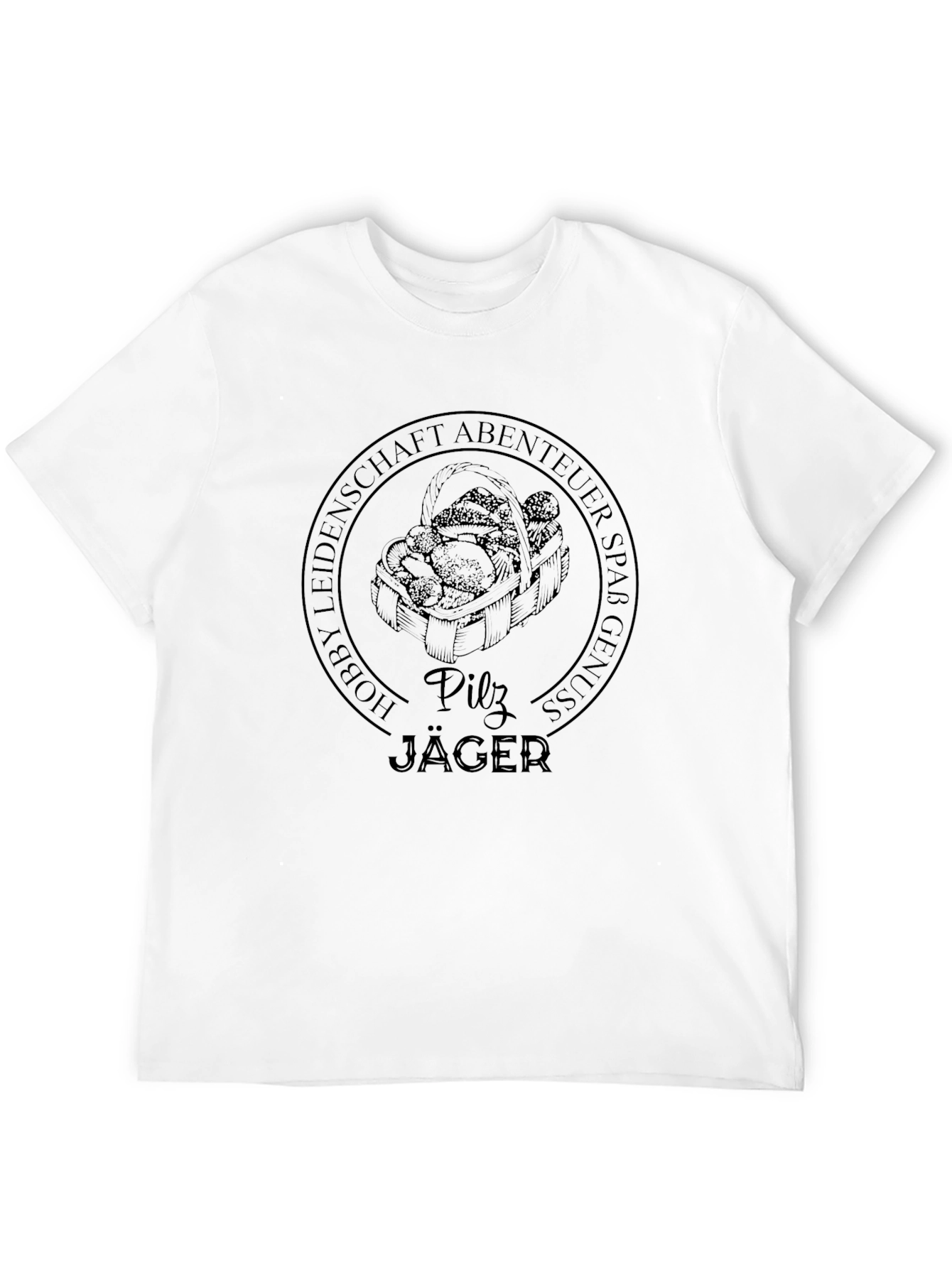 Pilz Jäger Mushroom Hunter Black T-Shirt