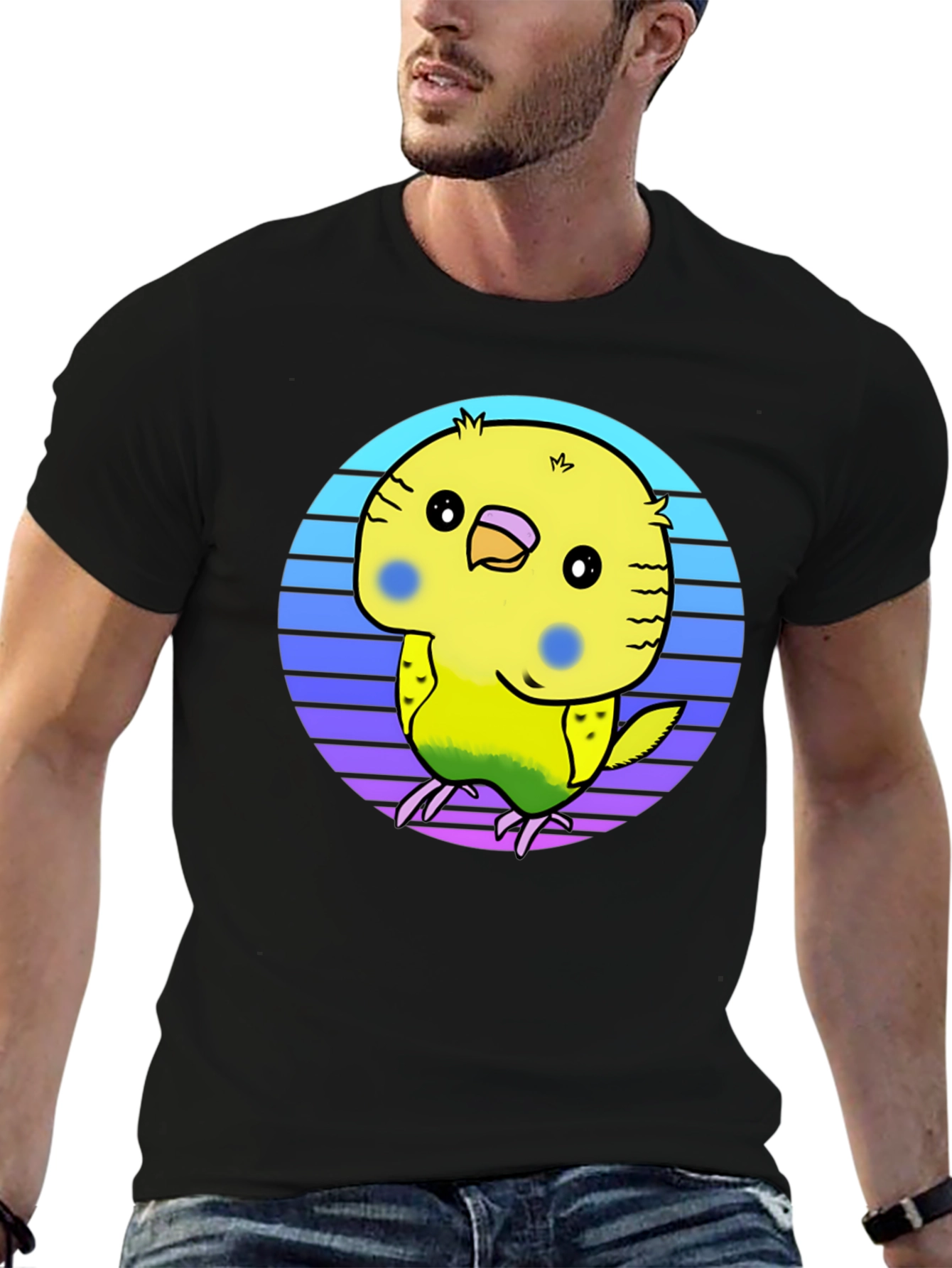Cute Budgie T-Shirt - Black Graphic Tee