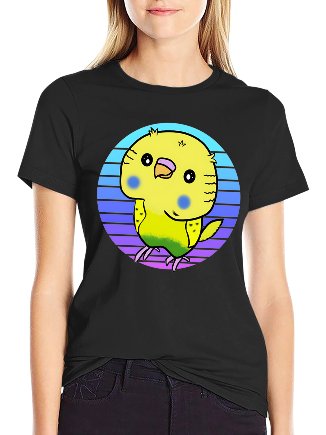 Cute Budgie T-Shirt - Black Graphic Tee