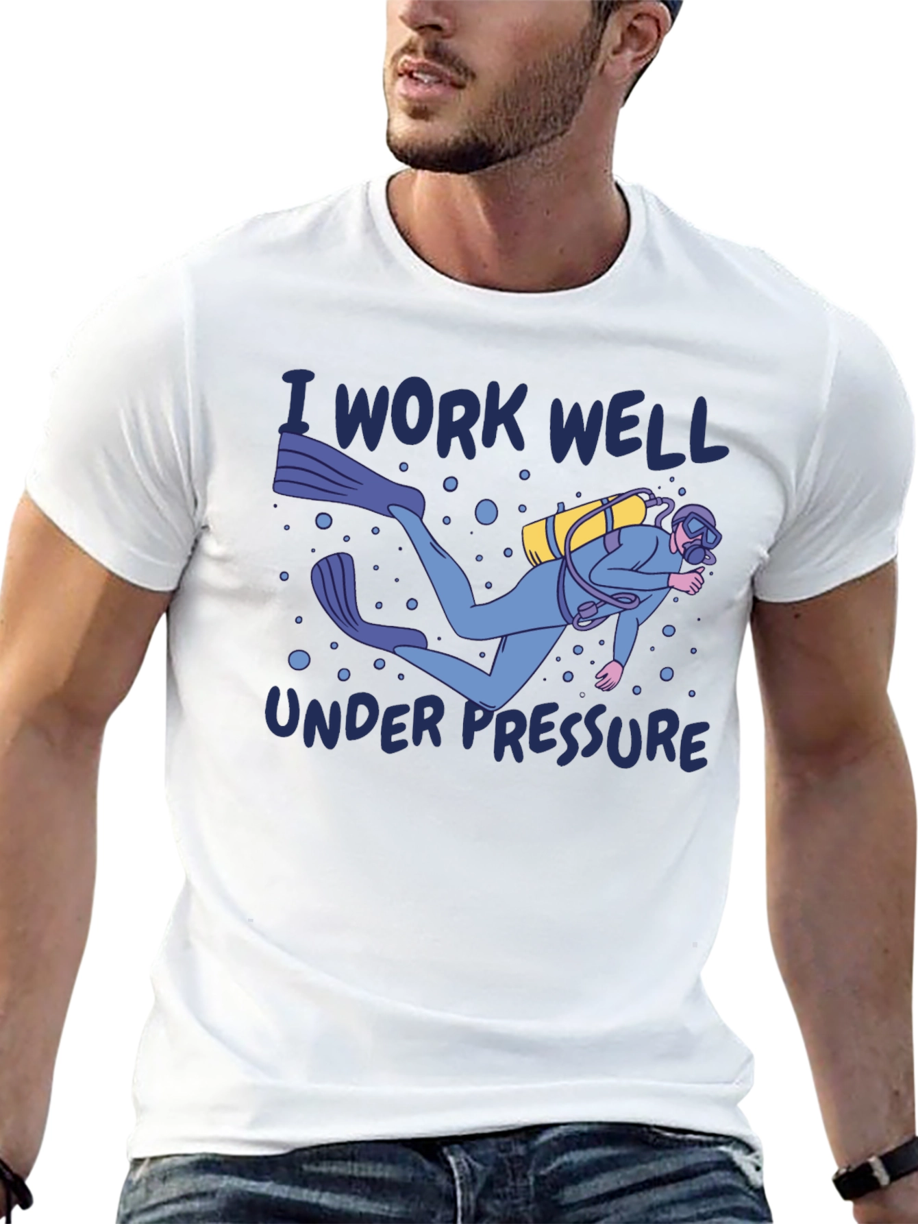 I Work Well Under Pressure Diver Graphic T-Shirt