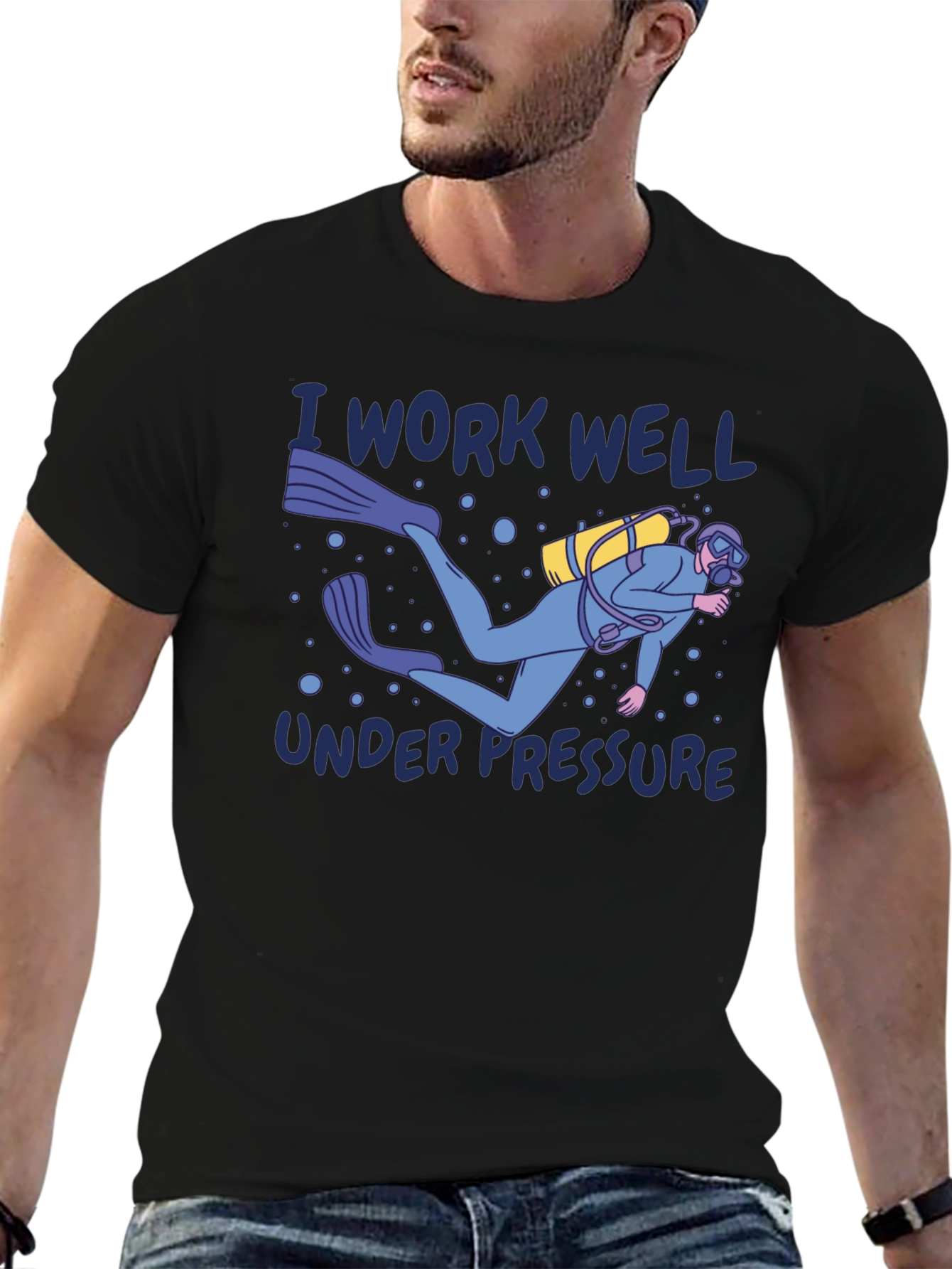 I Work Well Under Pressure Diver Graphic T-Shirt
