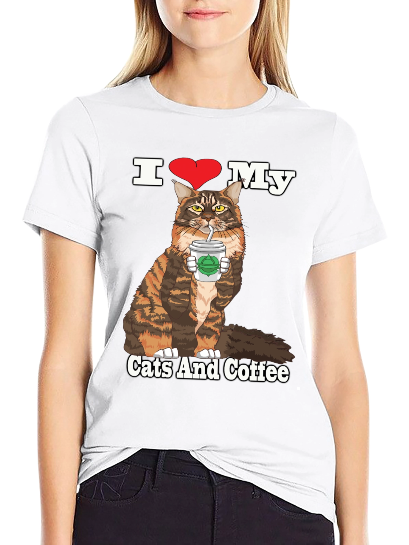 I Heart My Cats and Coffee T-Shirt