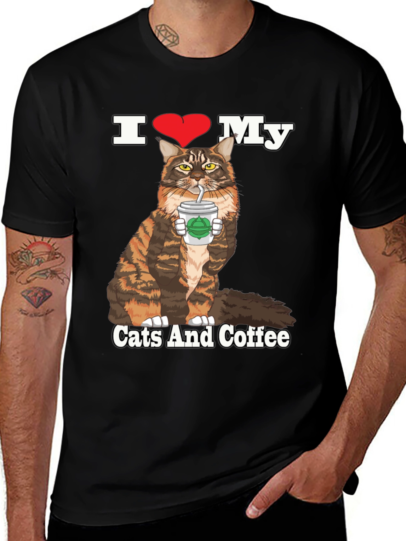 I Heart My Cats and Coffee T-Shirt