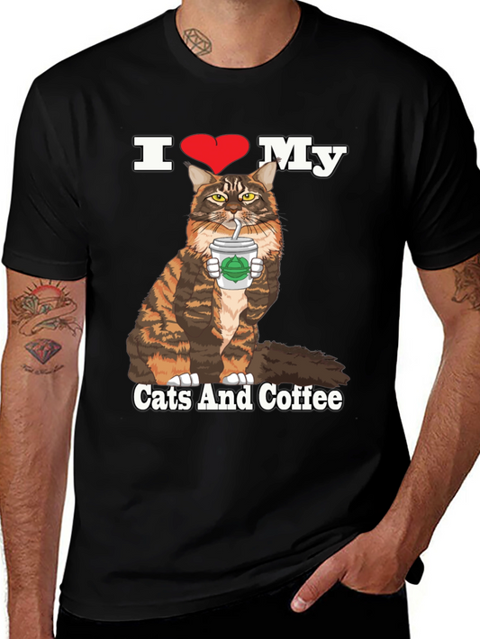 I Heart My Cats and Coffee T-Shirt