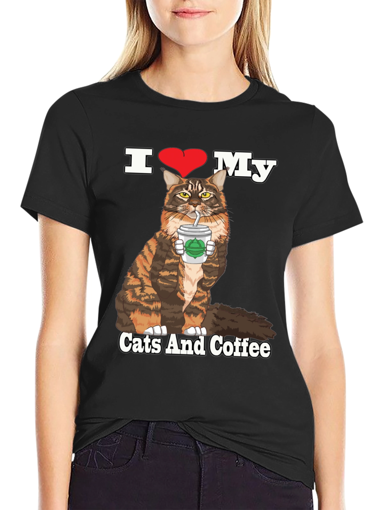I Heart My Cats and Coffee T-Shirt