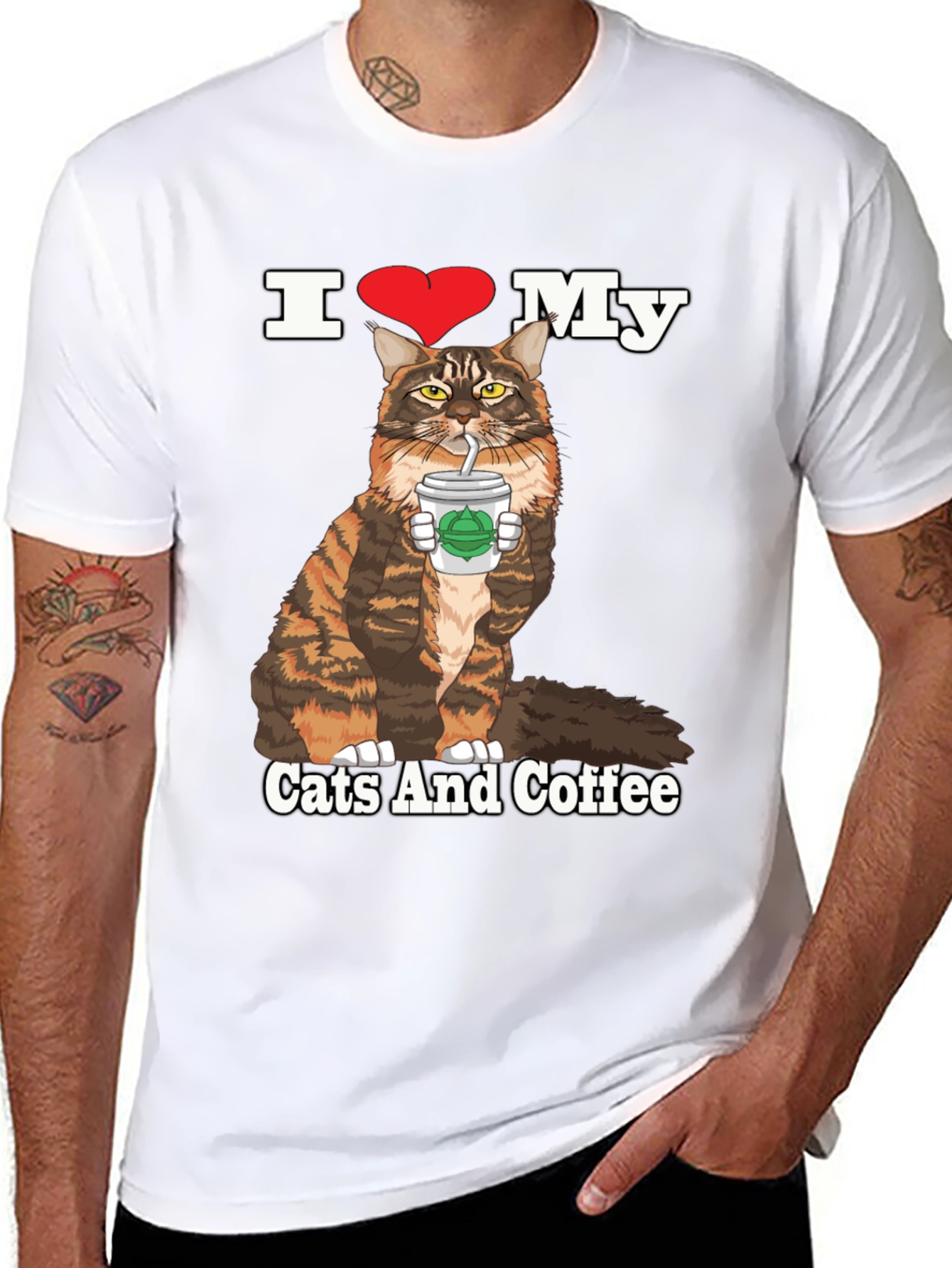 I Heart My Cats and Coffee T-Shirt