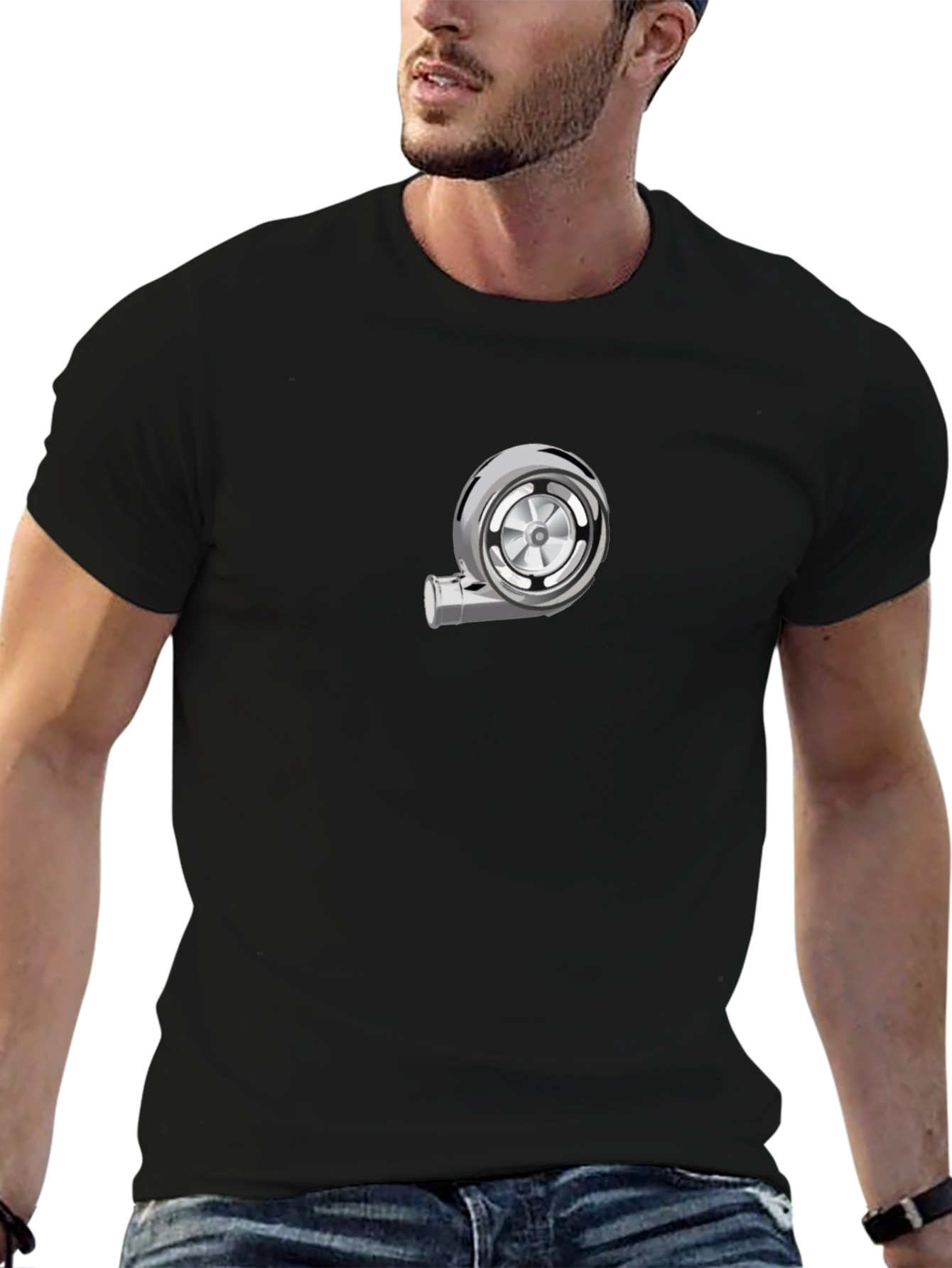Turbo Graphic Tee - Black Cotton T-Shirt