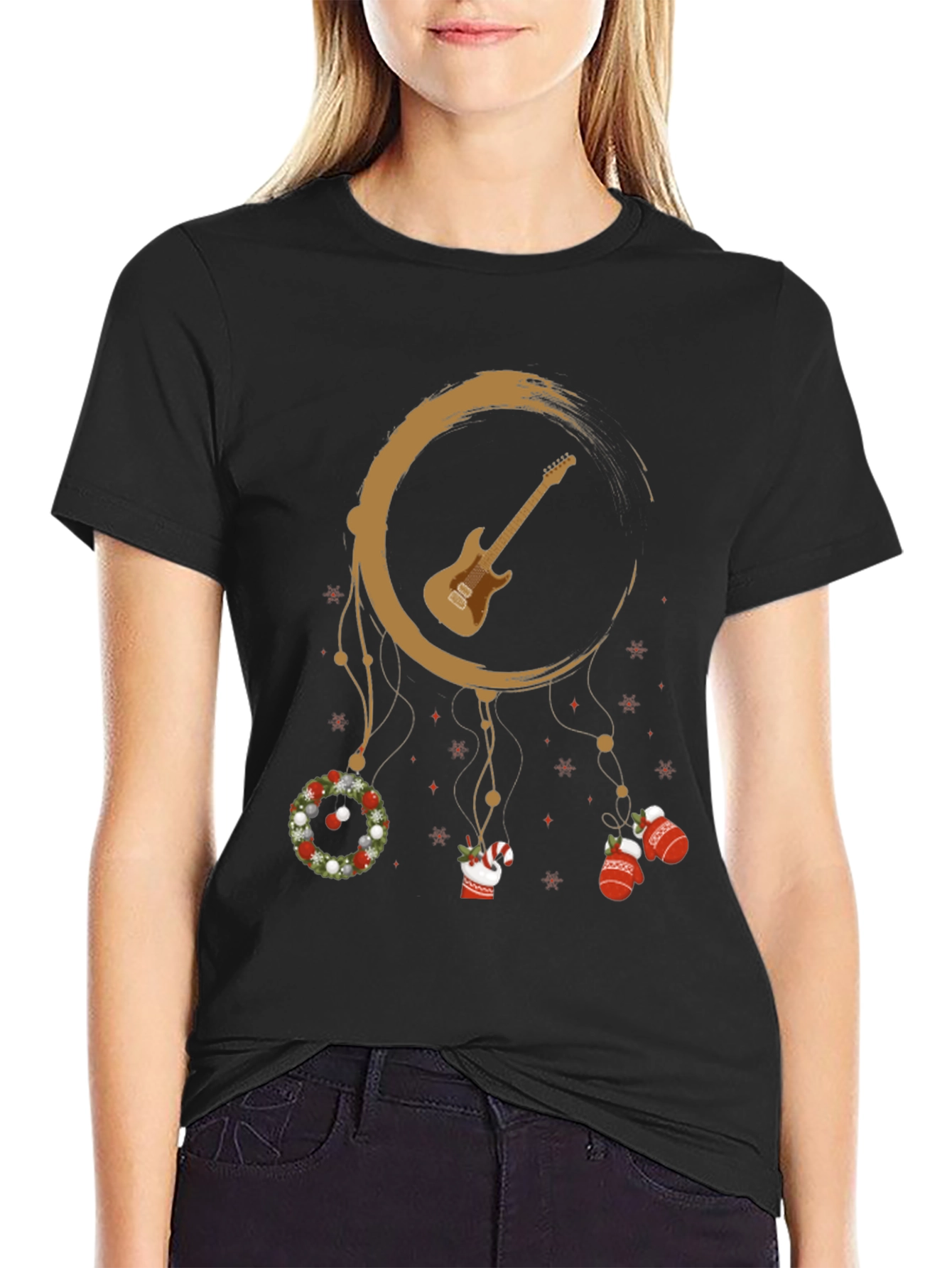 Festive Guitar Dreamcatcher Graphic Tee
