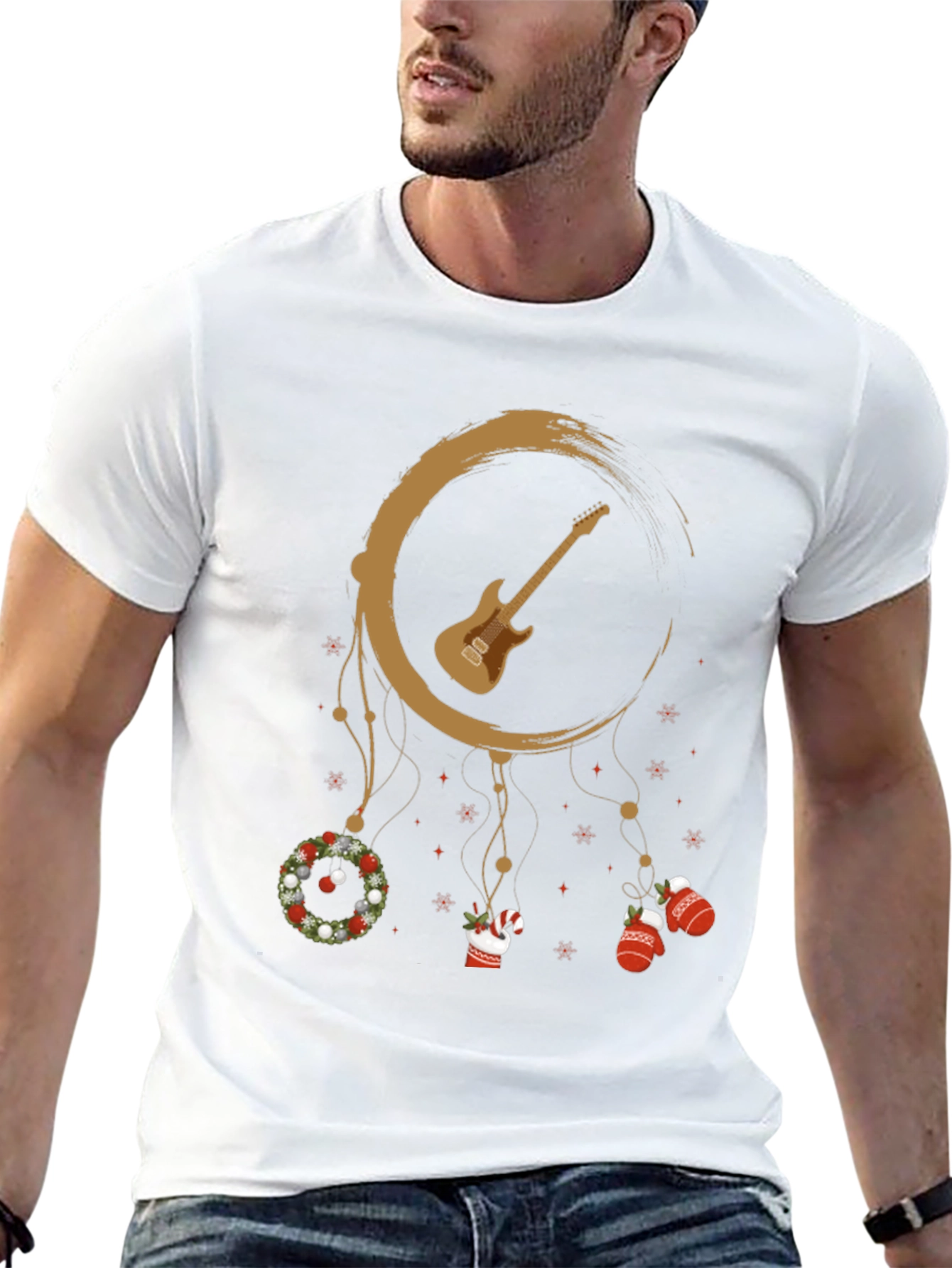 Festive Guitar Dreamcatcher Graphic Tee