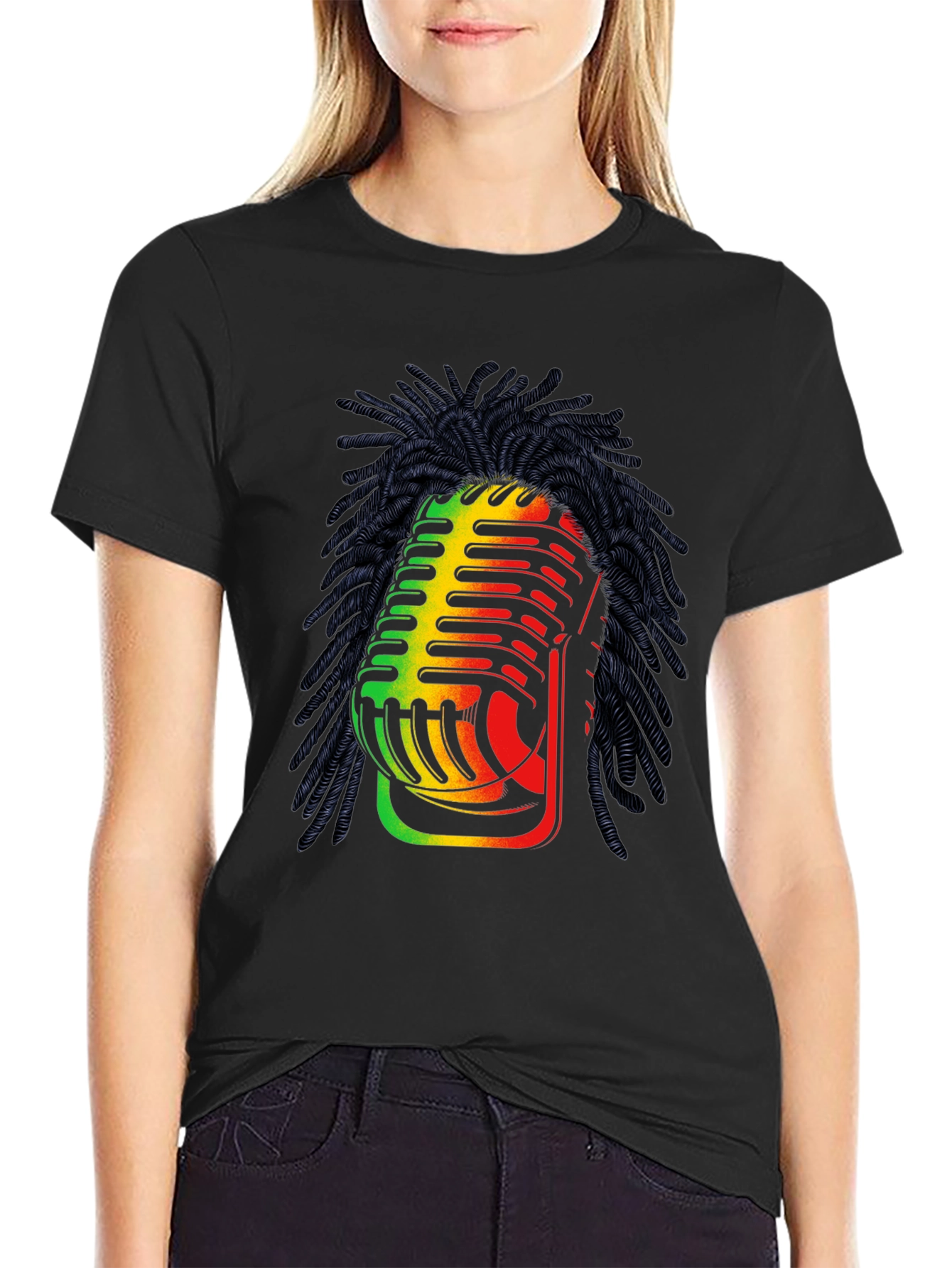 Rasta Microphone Graphic T-Shirt