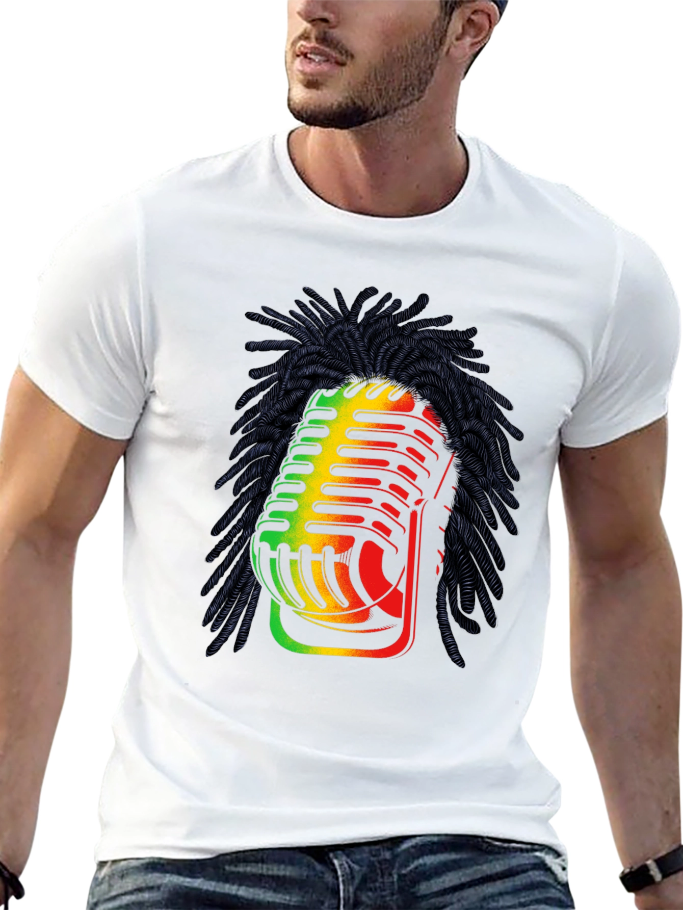 Rasta Microphone Graphic T-Shirt