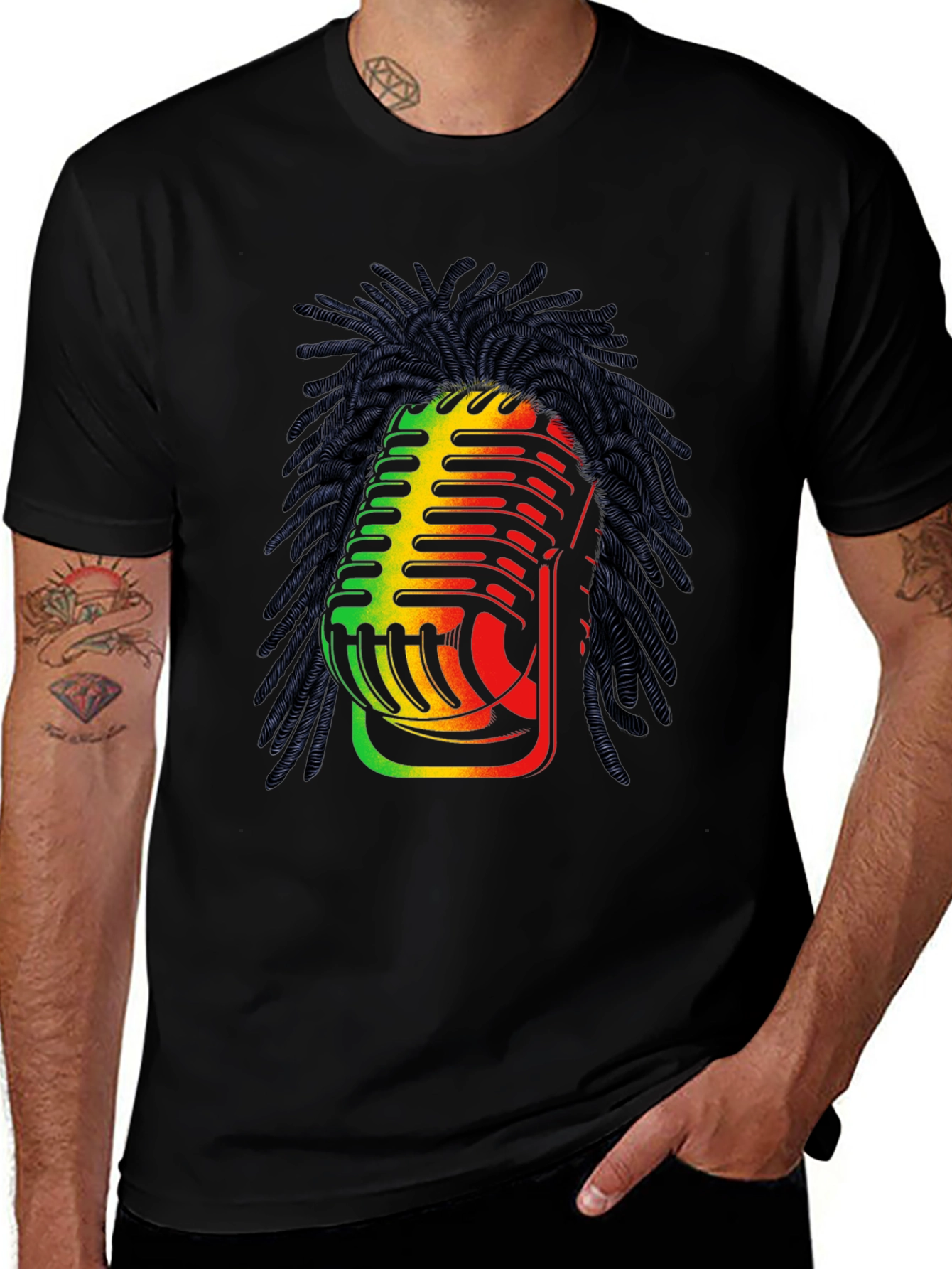 Rasta Microphone Graphic T-Shirt