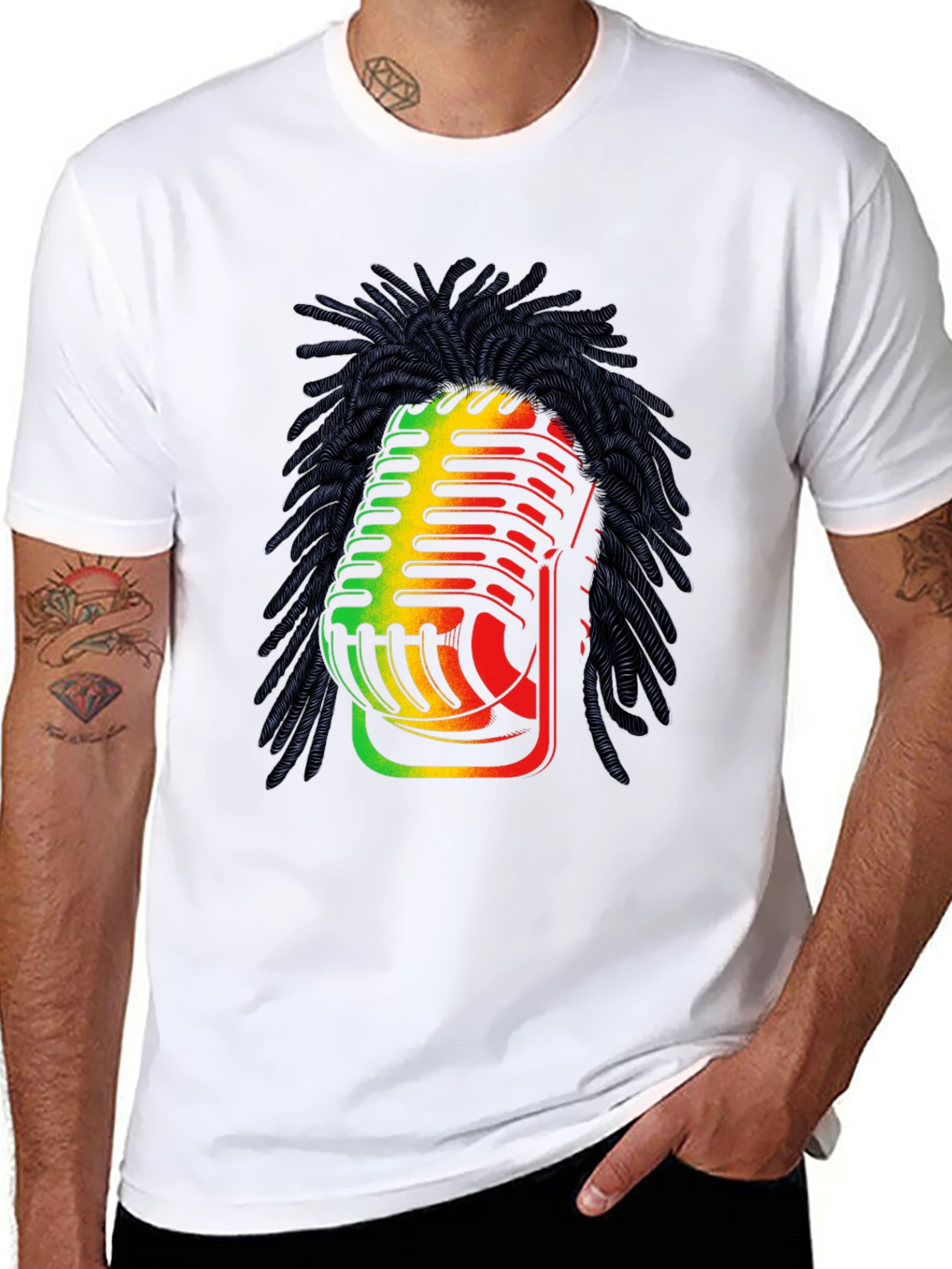 Rasta Microphone Graphic T-Shirt