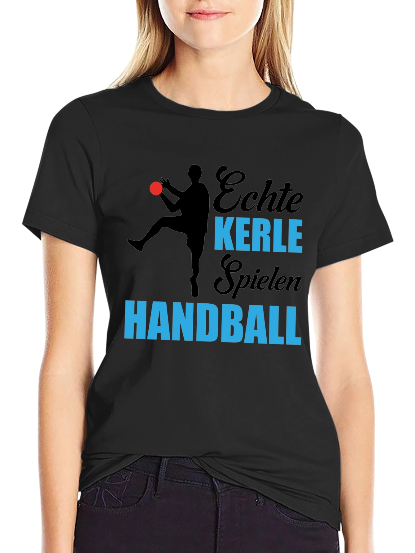 Echte Kerle Handball T-Shirt - Black