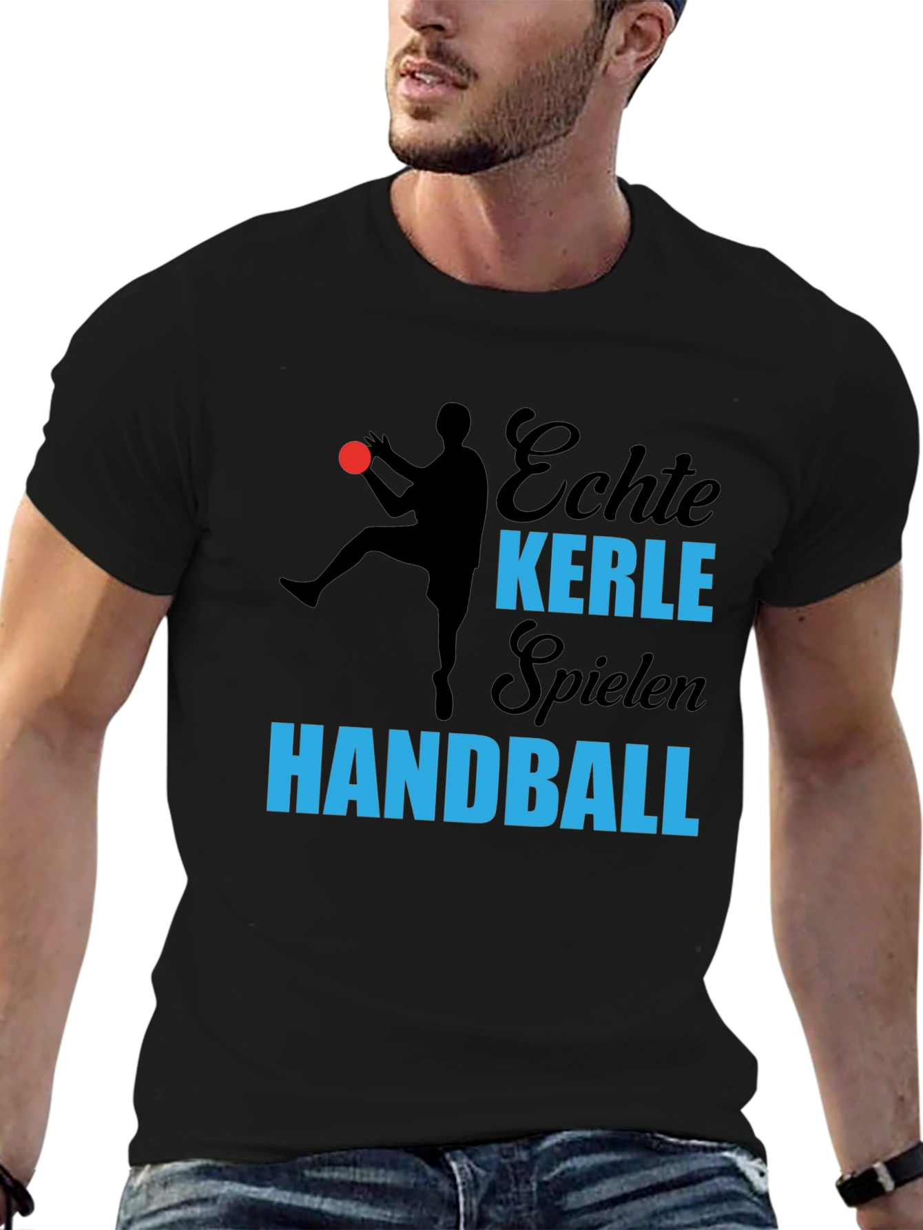 Echte Kerle Handball T-Shirt - Black