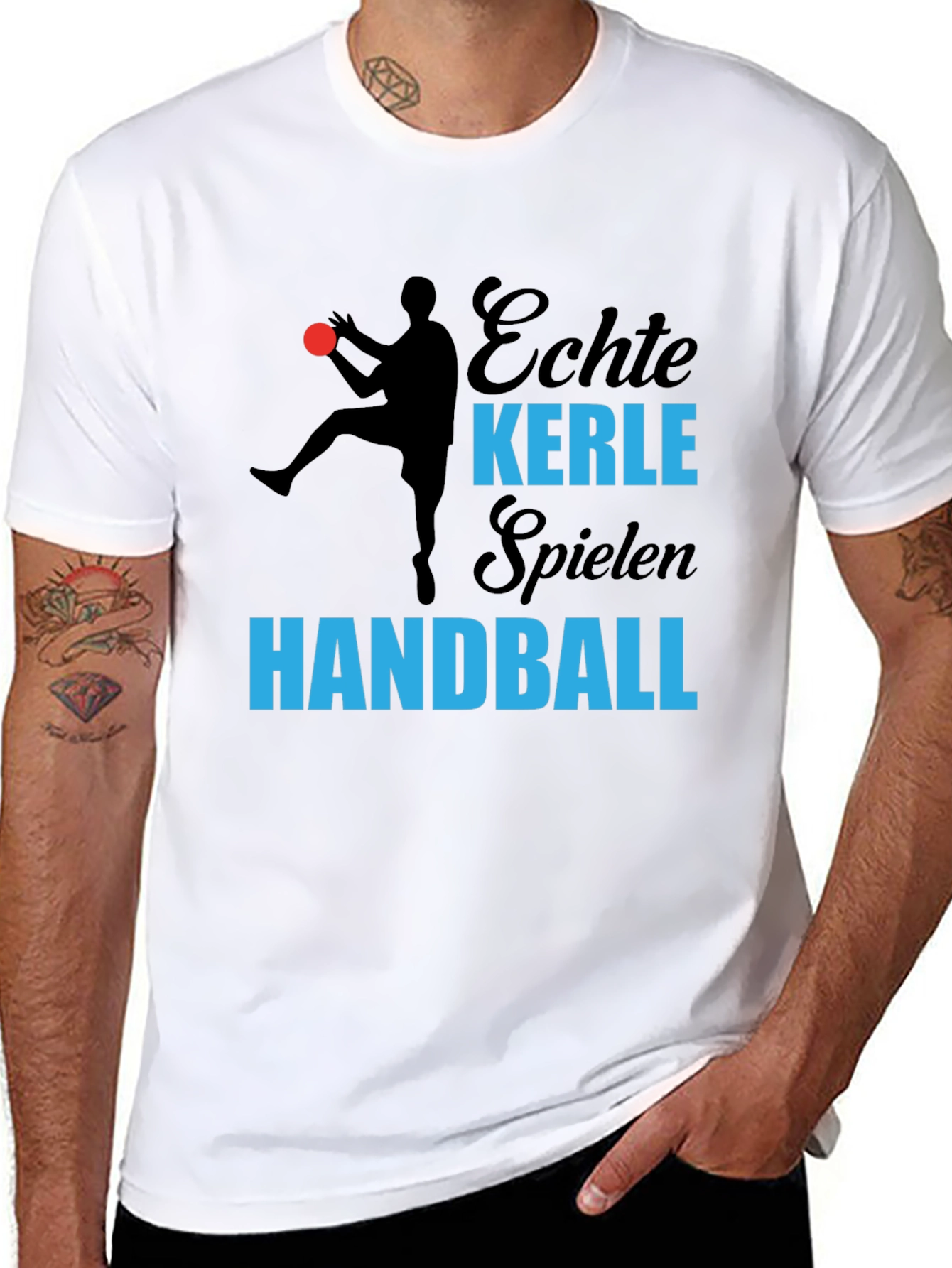 Echte Kerle Handball T-Shirt - Black