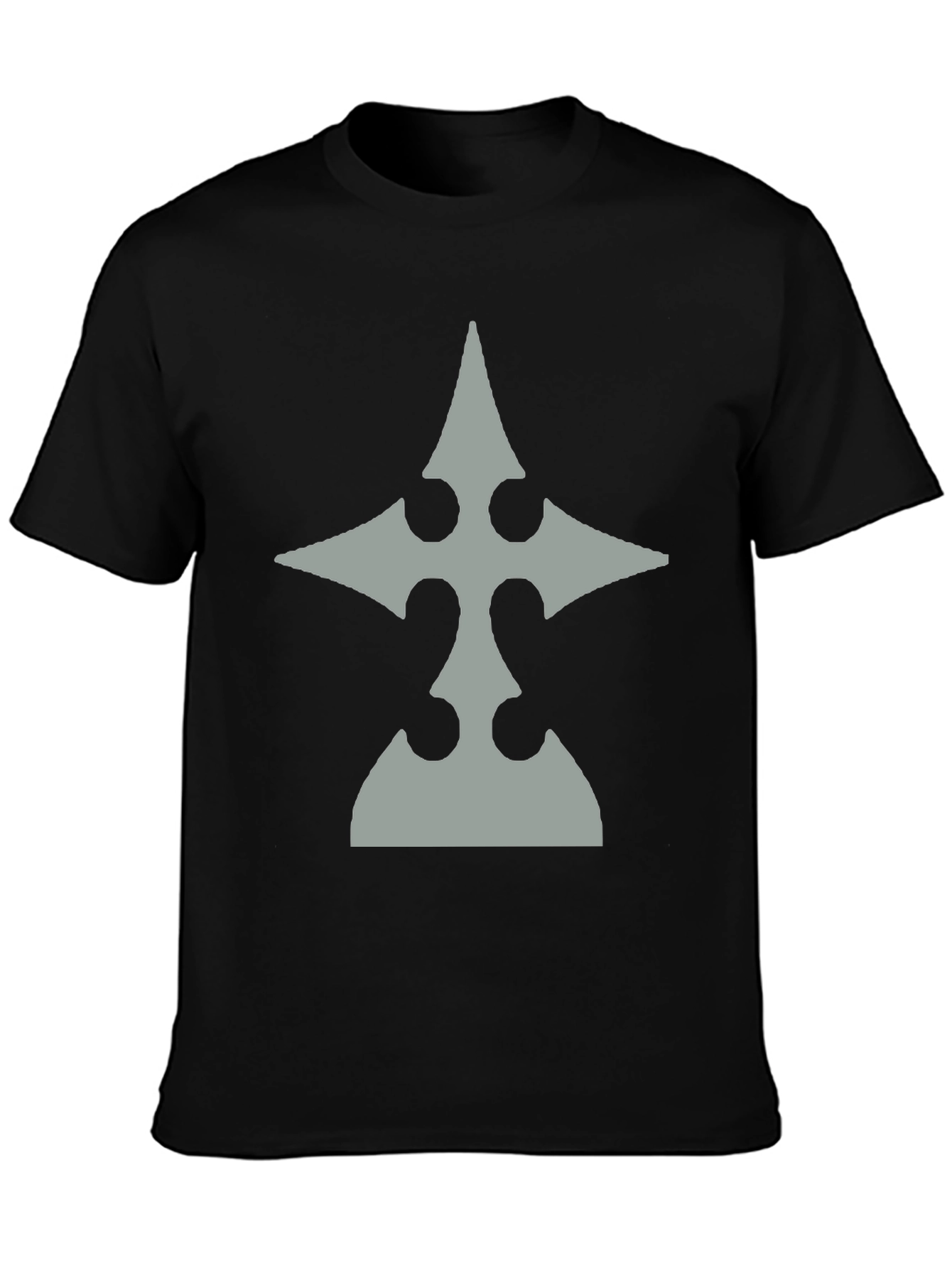 Mens Black T-Shirt with Gray Emblem