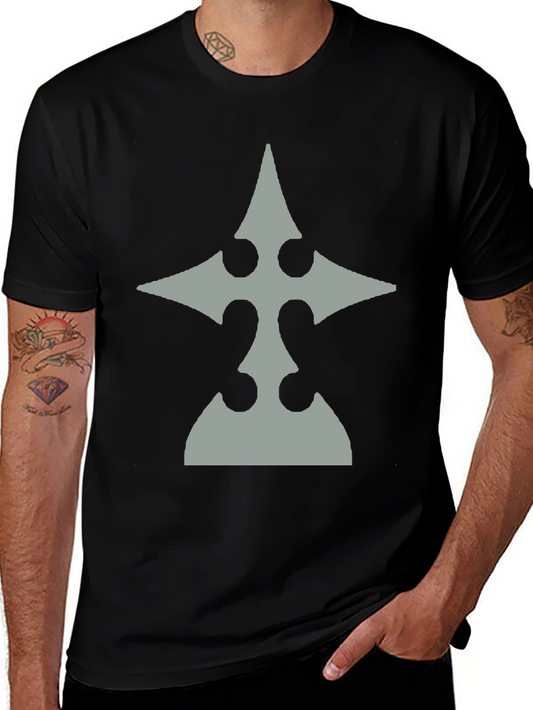 Mens Black T-Shirt with Gray Emblem